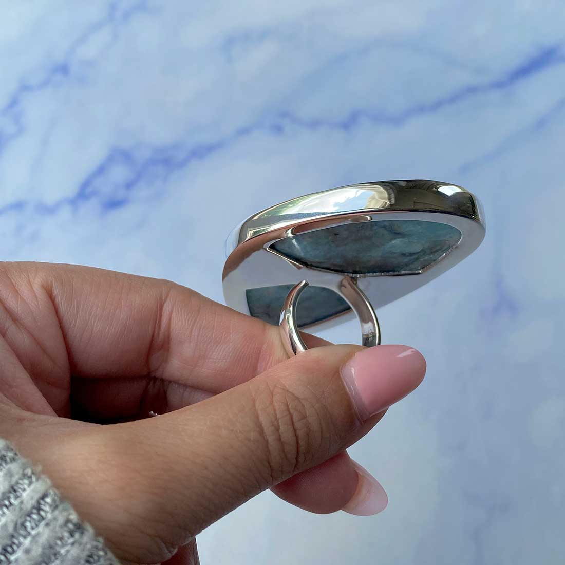 Larimar Adjustable Ring-(LAR-R-1100.)