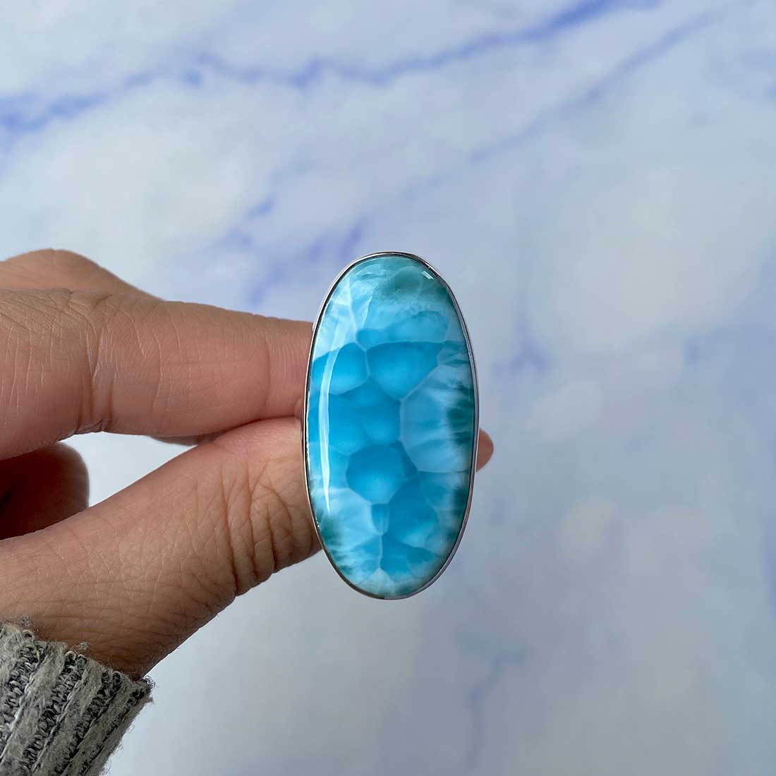 Larimar Adjustable Ring-(LAR-R-1114.)