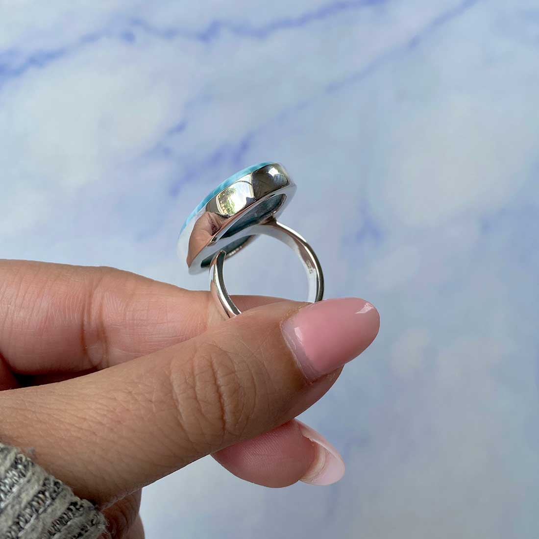 Larimar Adjustable Ring-(LAR-R-1114.)