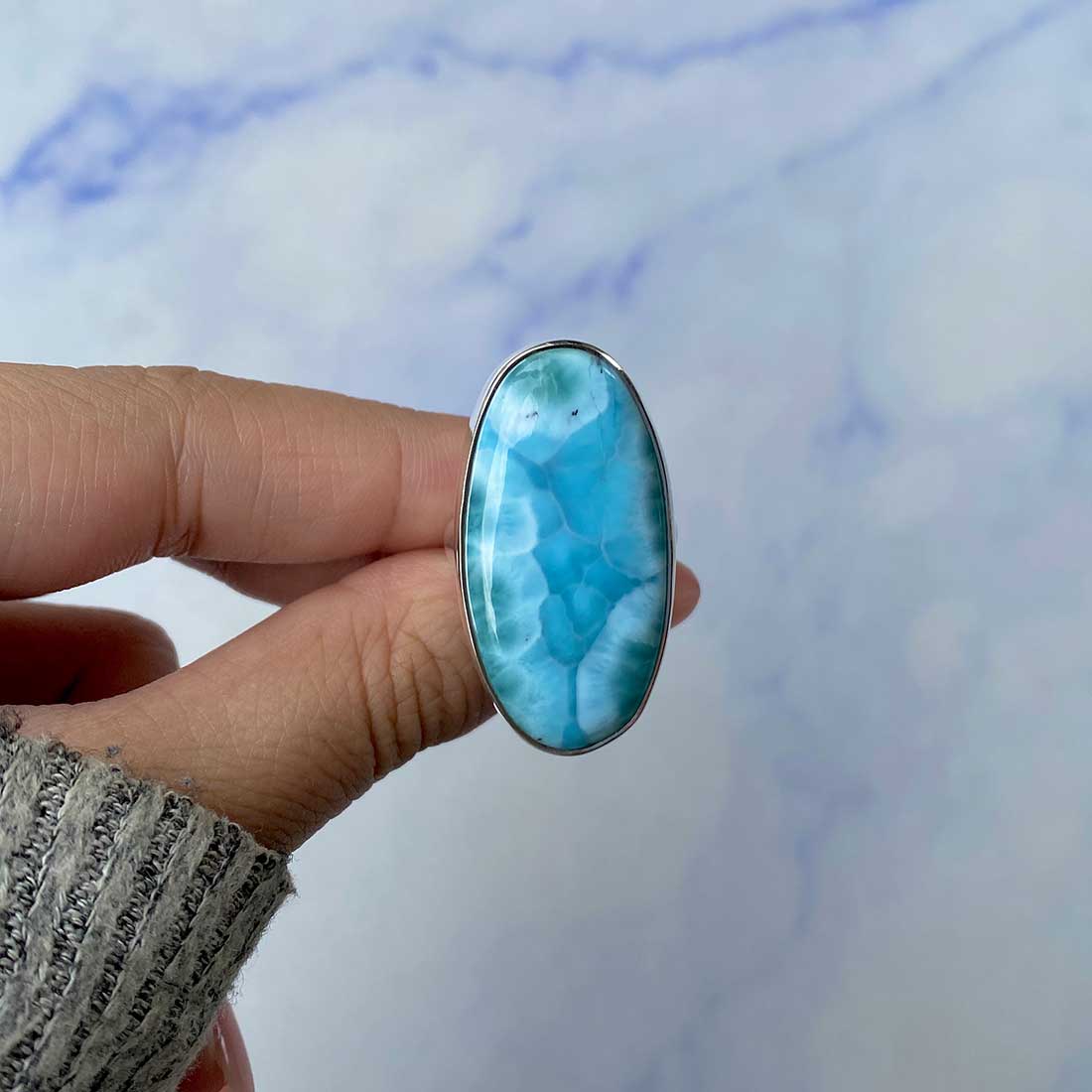 Larimar Adjustable Ring-(LAR-R-1115.)