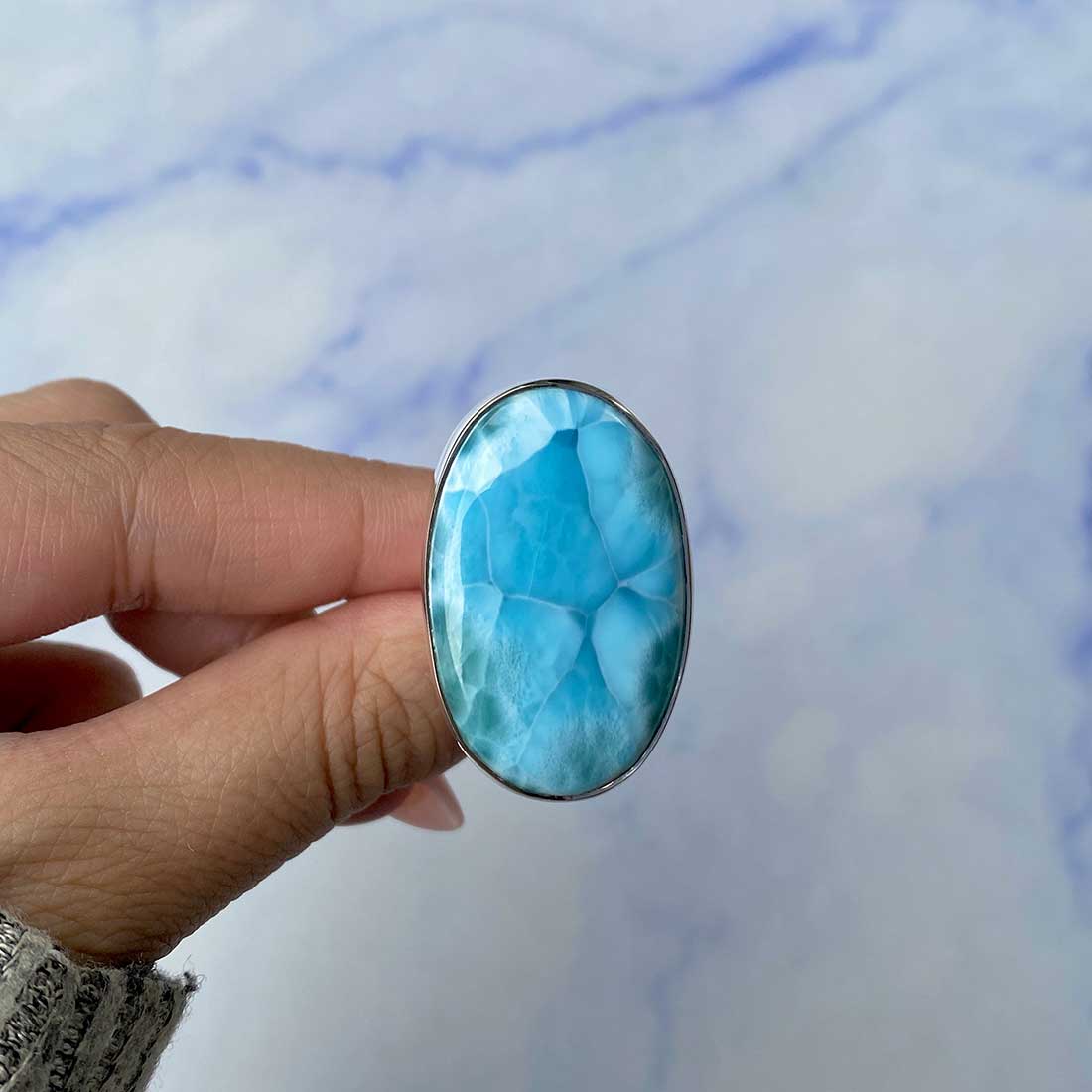Larimar Adjustable Ring-(LAR-R-1117.)