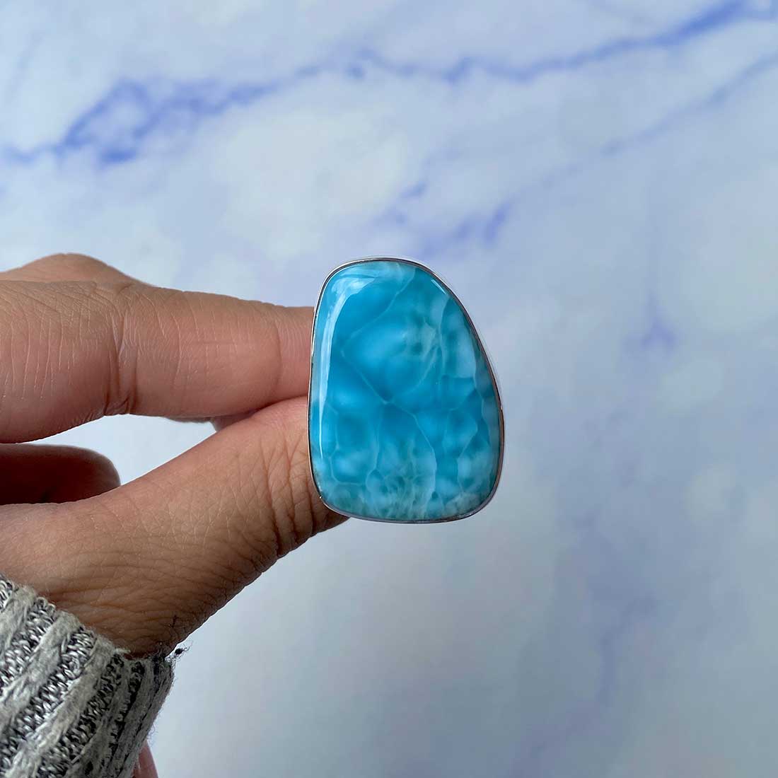 Larimar Adjustable Ring-(LAR-R-1118.)
