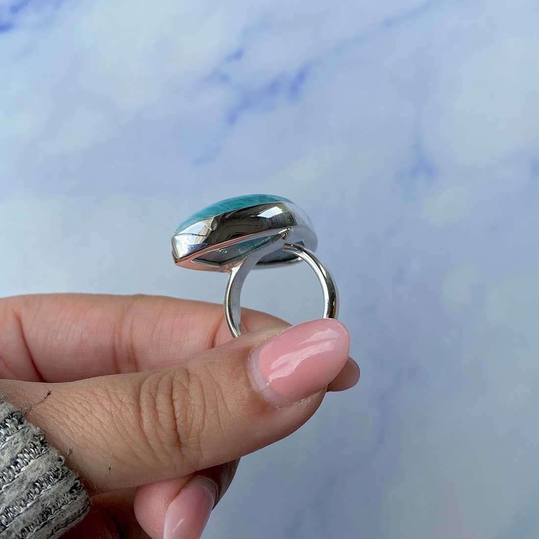 Larimar Adjustable Ring-(LAR-R-1119.)