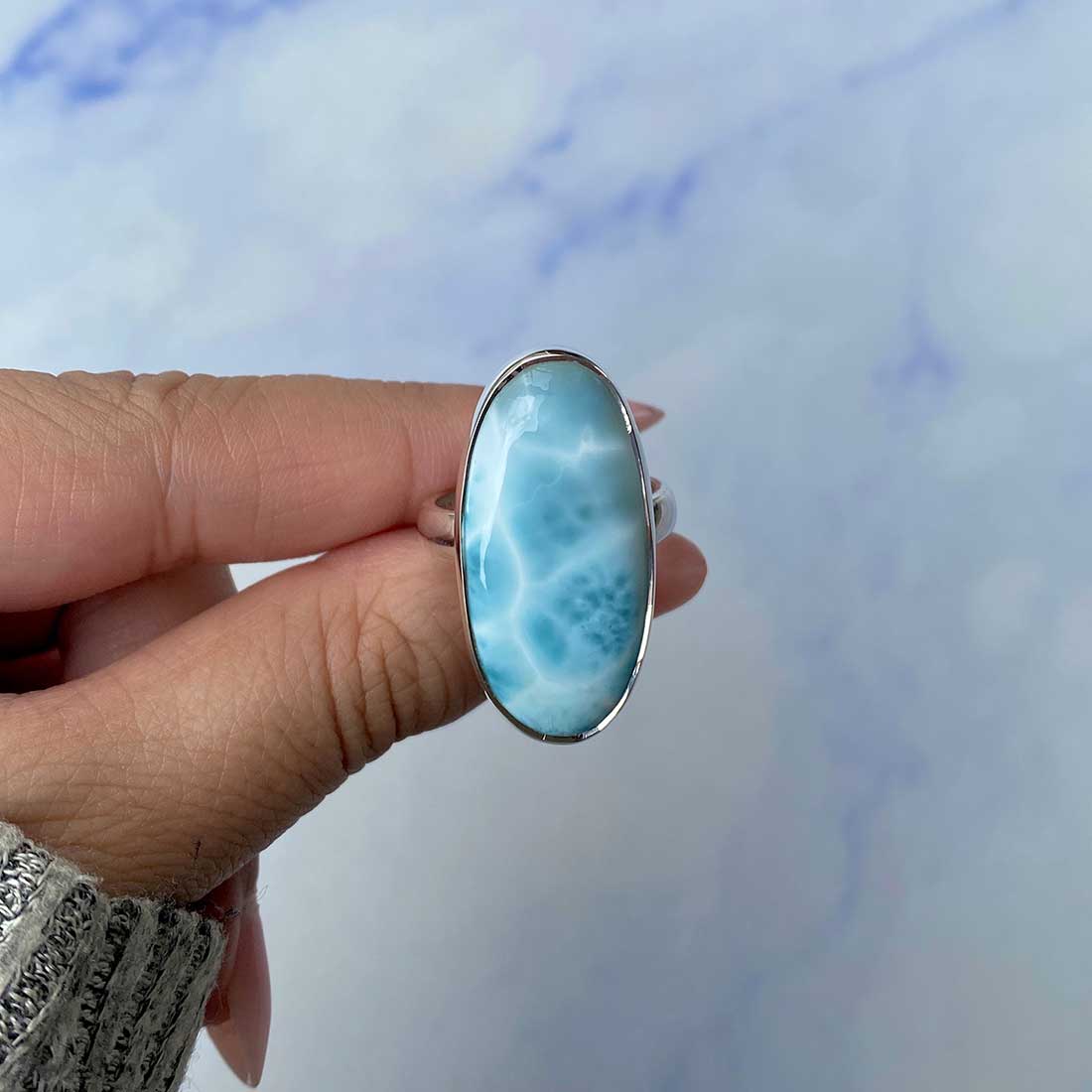 Larimar Adjustable Ring-(LAR-R-1120.)