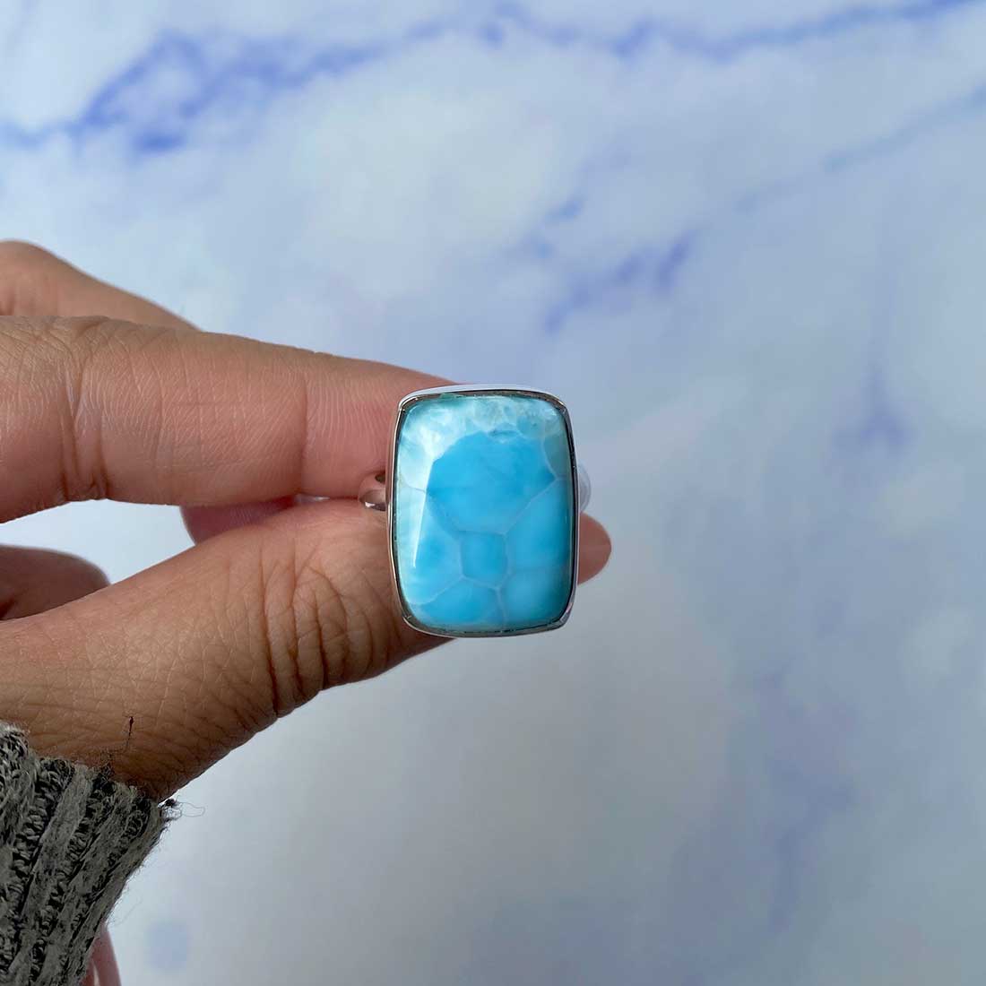 Larimar Adjustable Ring-(LAR-R-1121.)