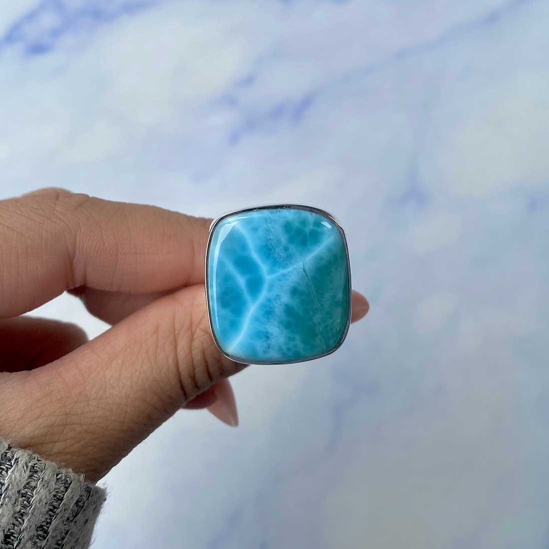 Larimar Adjustable Ring-(LAR-R-1128.)