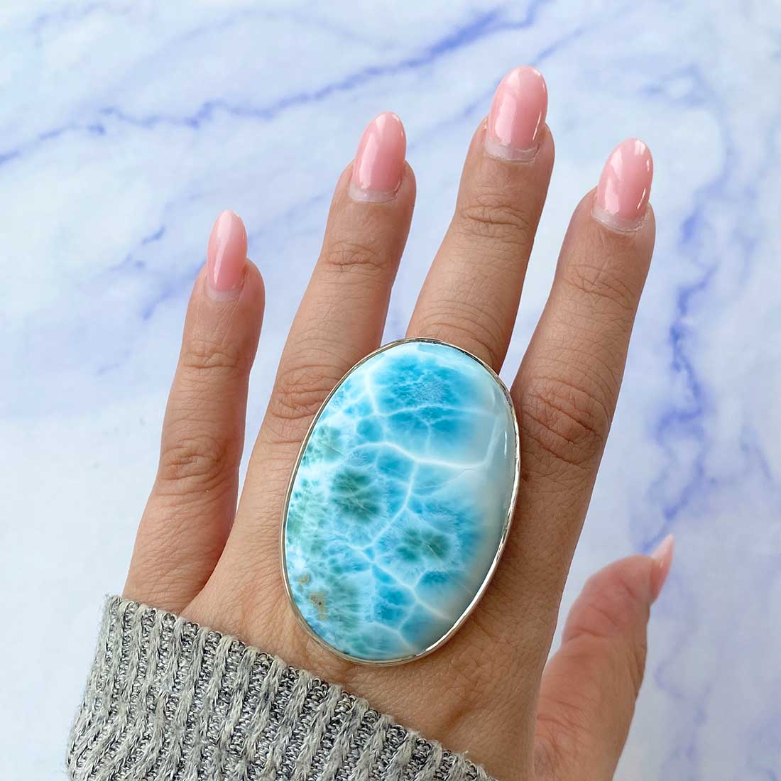 Larimar Adjustable Ring-(LAR-R-113.)