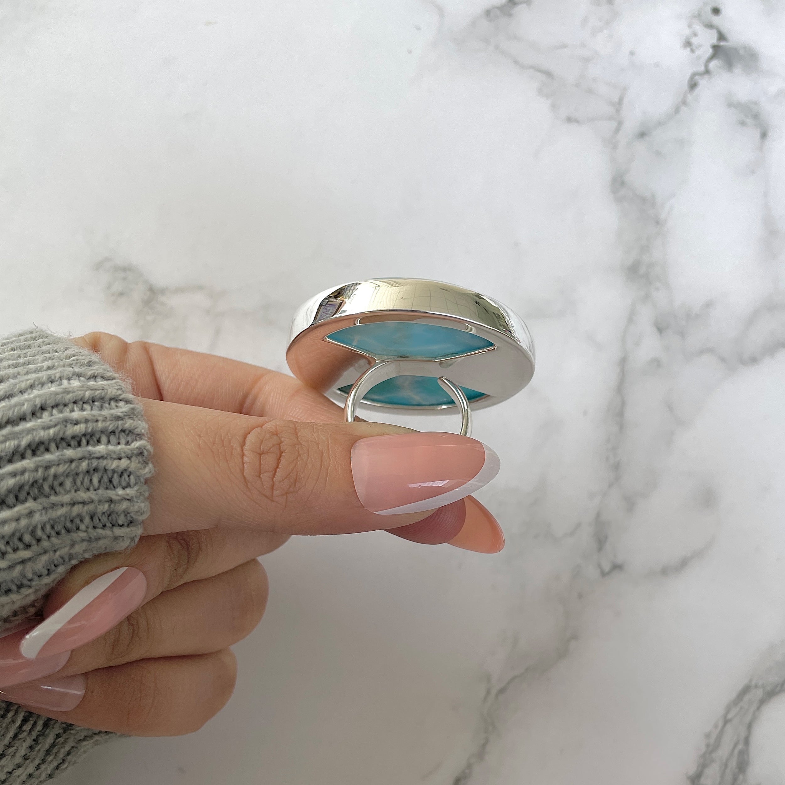 Larimar Adjustable Ring-(LAR-R-1139.)