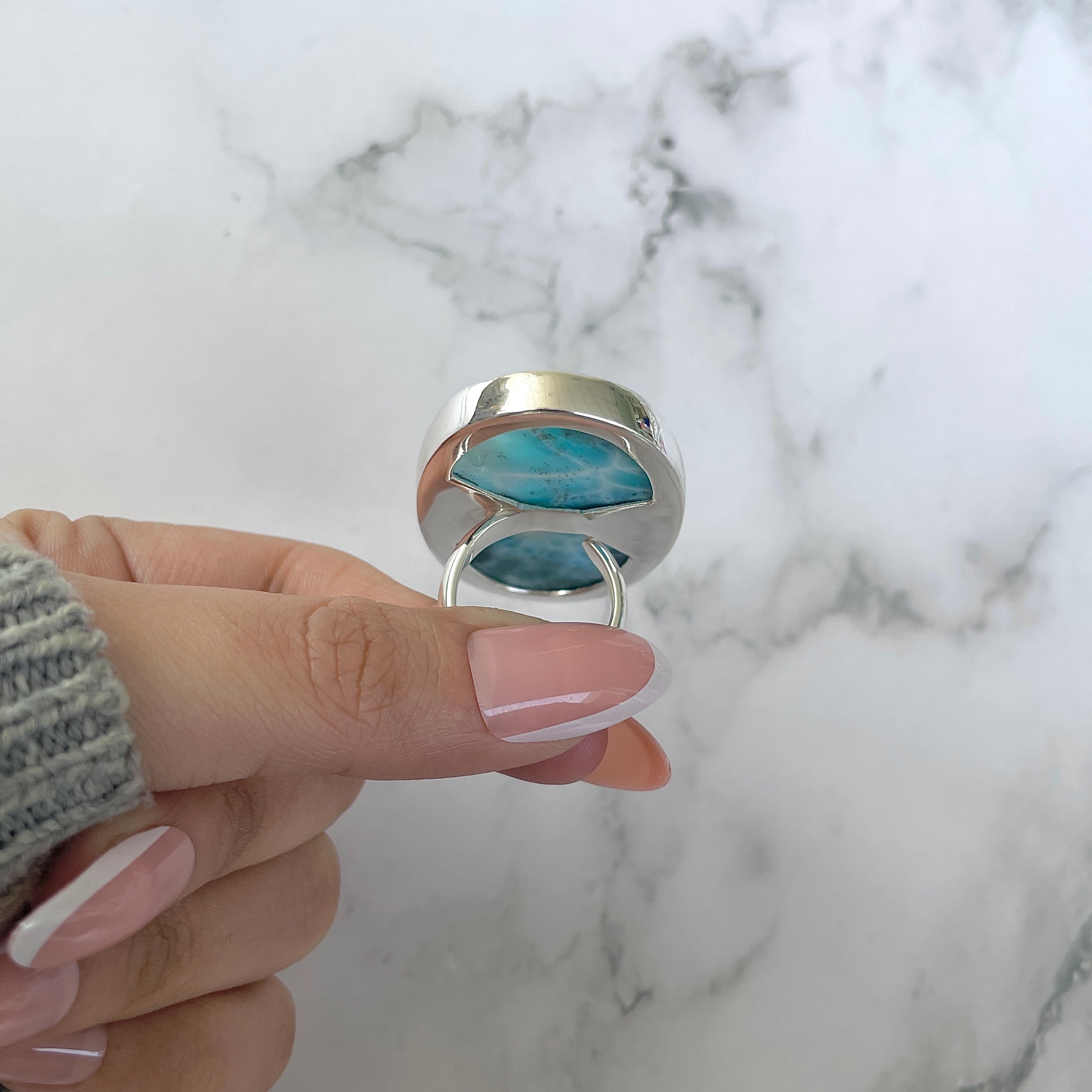Larimar Adjustable Ring-(LAR-R-1141.)