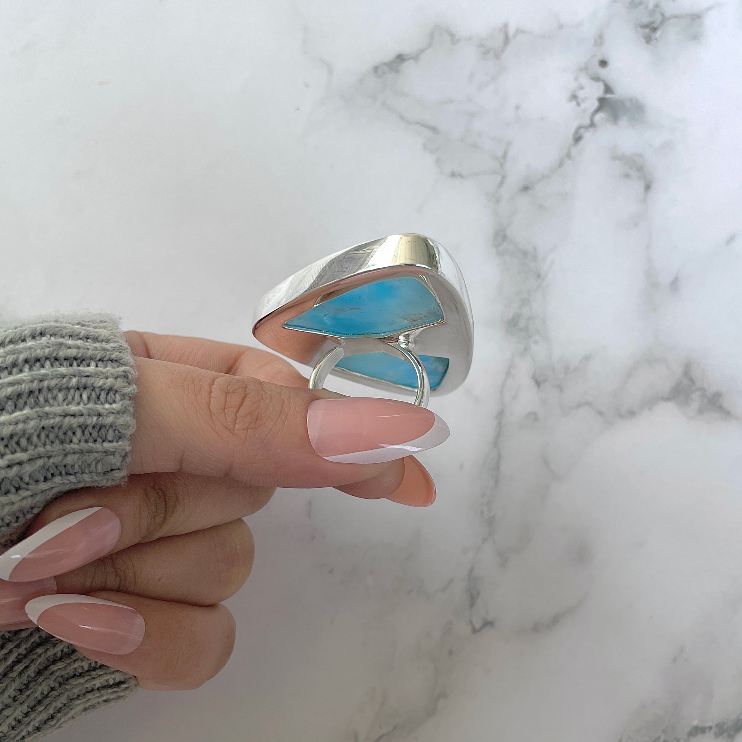 Larimar Adjustable Ring-(LAR-R-1146.)