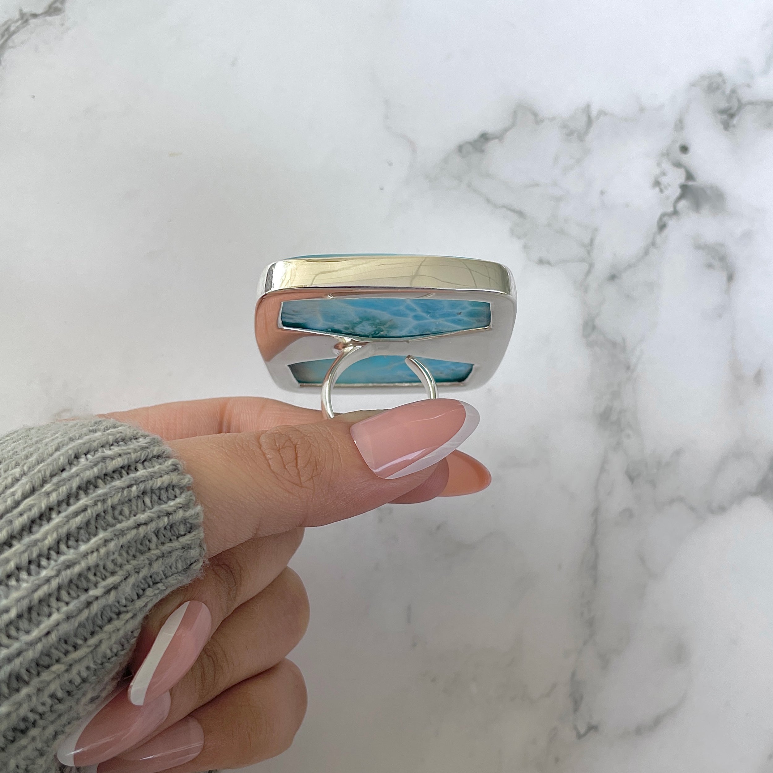 Larimar Adjustable Ring-(LAR-R-1147.)