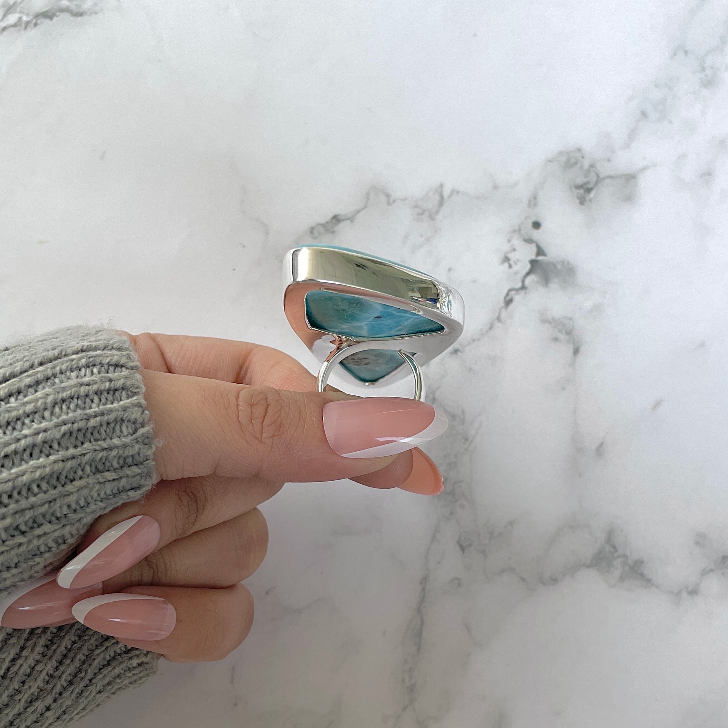 Larimar Adjustable Ring-(LAR-R-1148.)