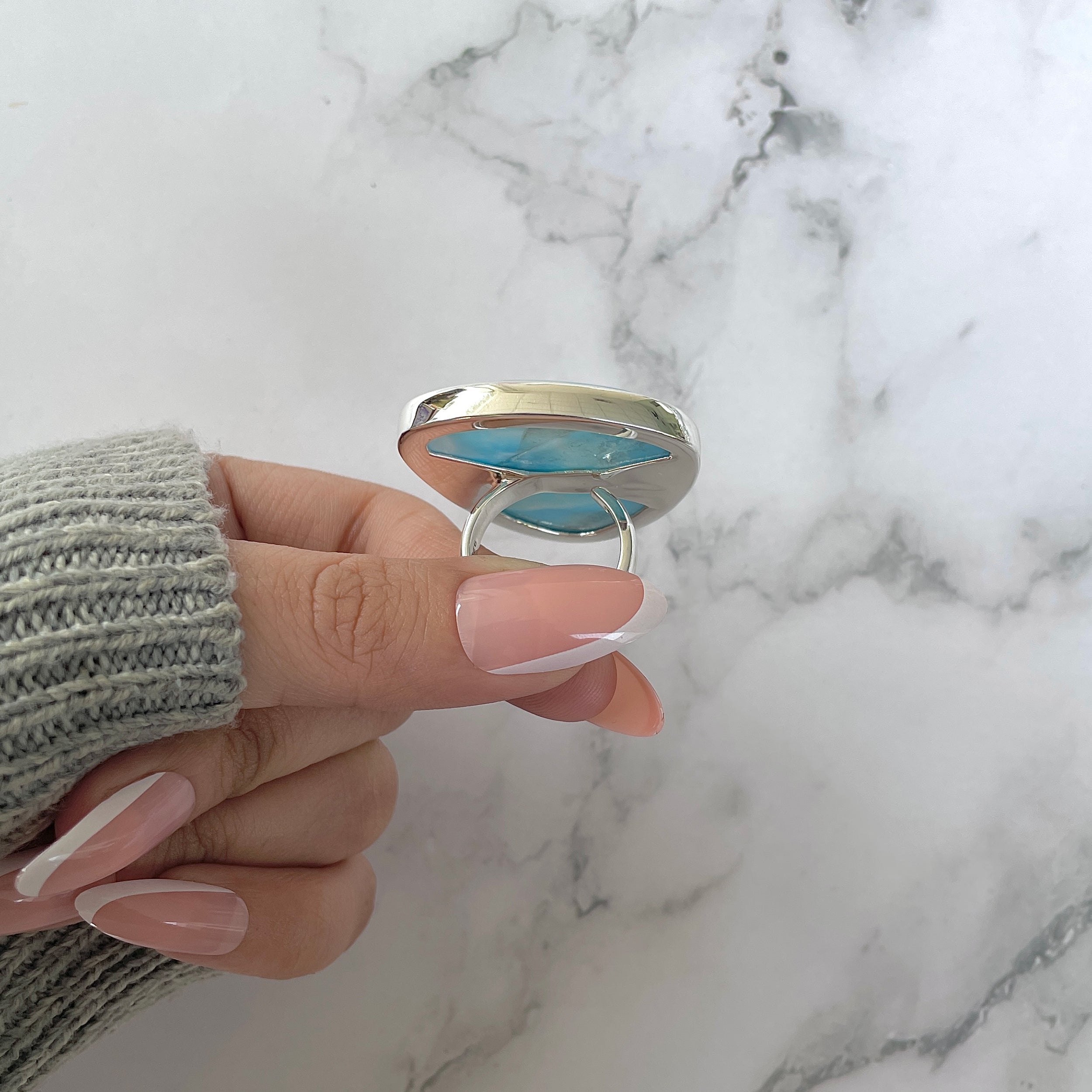 Larimar Adjustable Ring-(LAR-R-1151.)