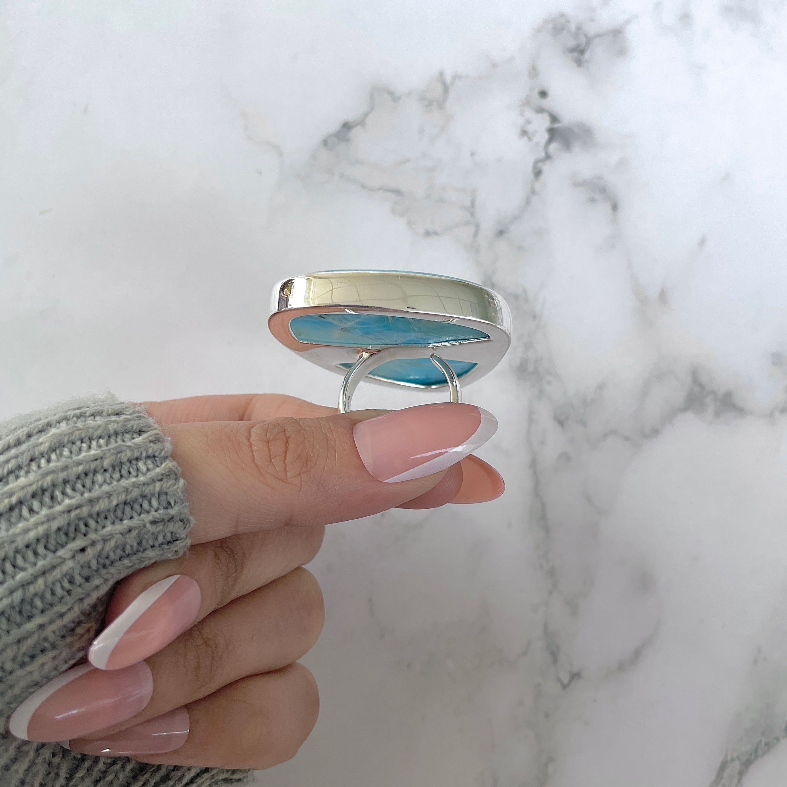 Larimar Adjustable Ring-(LAR-R-1152.)