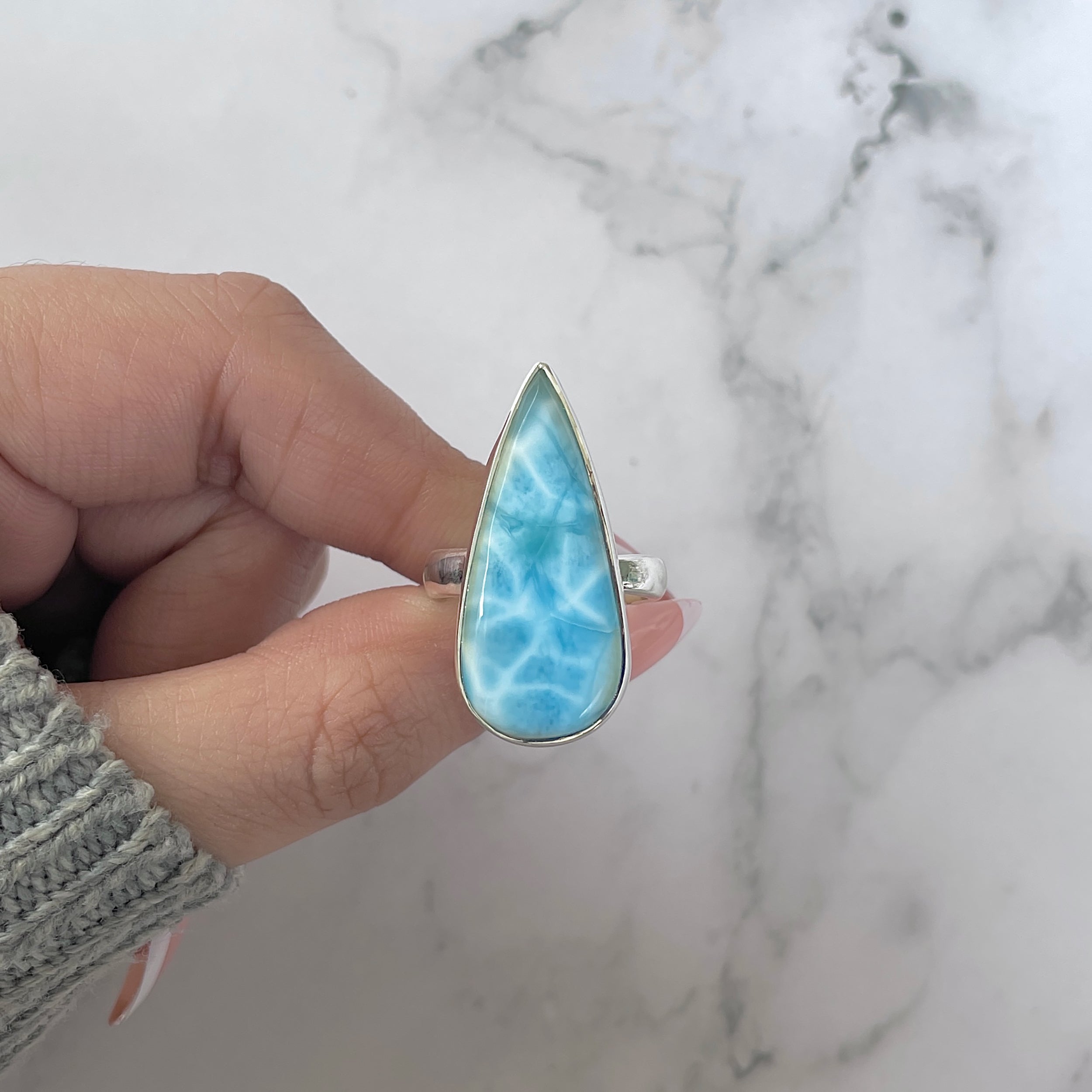 Larimar Adjustable Ring-(LAR-R-1154.)