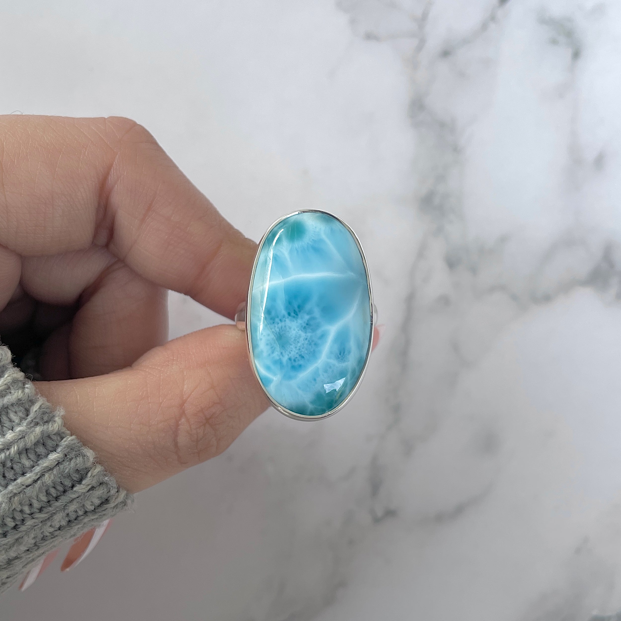 Larimar Adjustable Ring-(LAR-R-1159.)