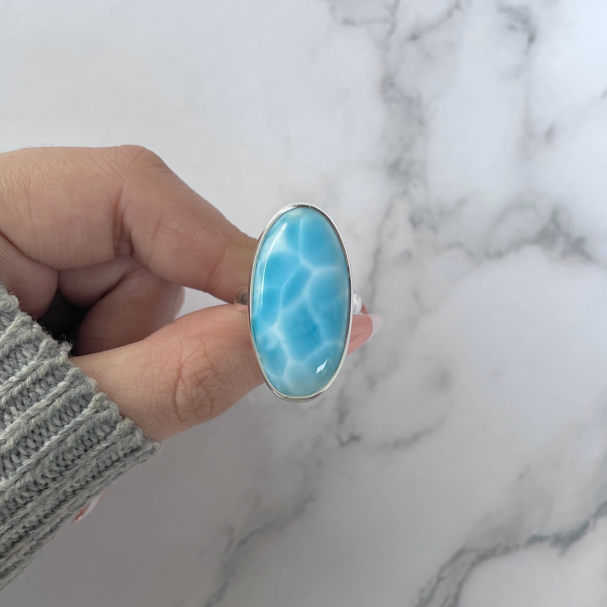 Larimar Adjustable Ring-(LAR-R-1160.)