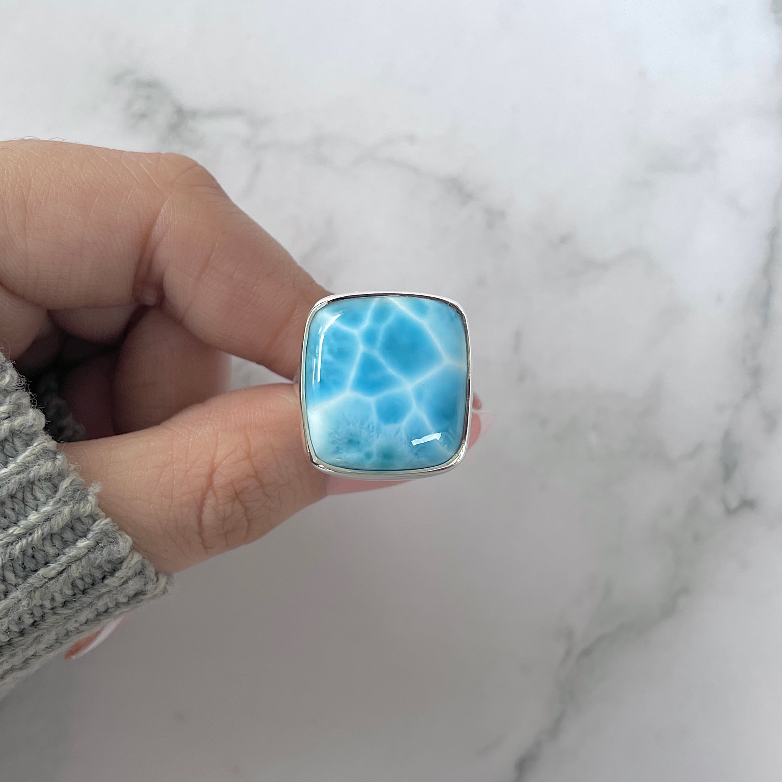 Larimar Adjustable Ring-(LAR-R-1162.)