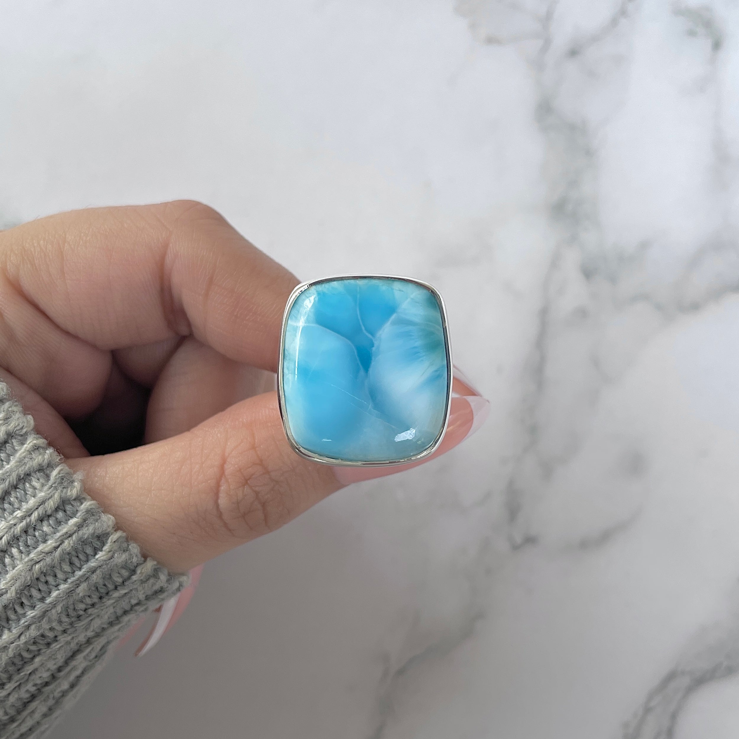 Larimar Adjustable Ring-(LAR-R-1163.)