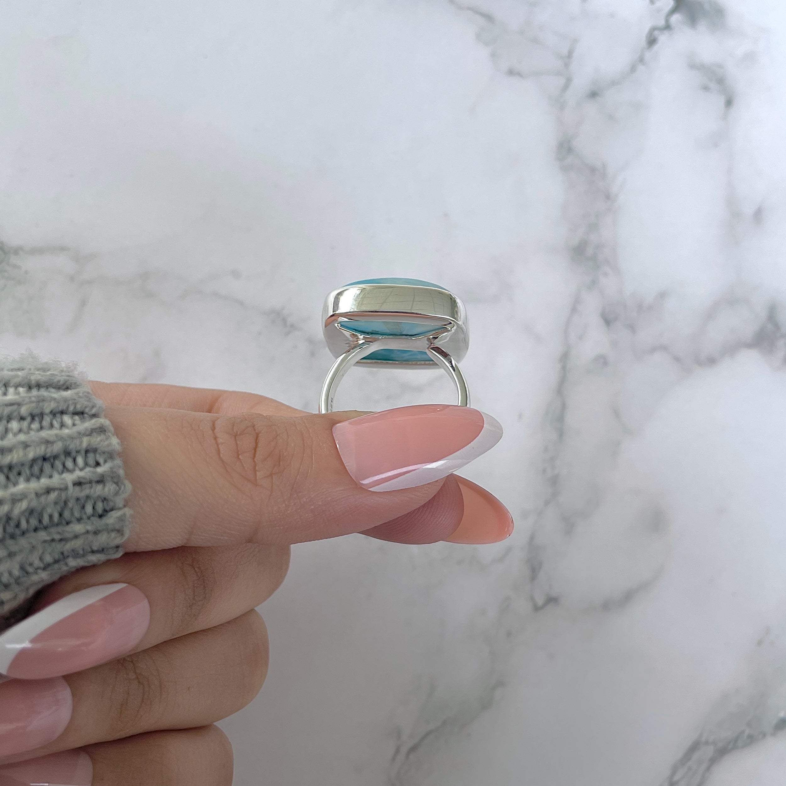 Larimar Adjustable Ring-(LAR-R-1163.)