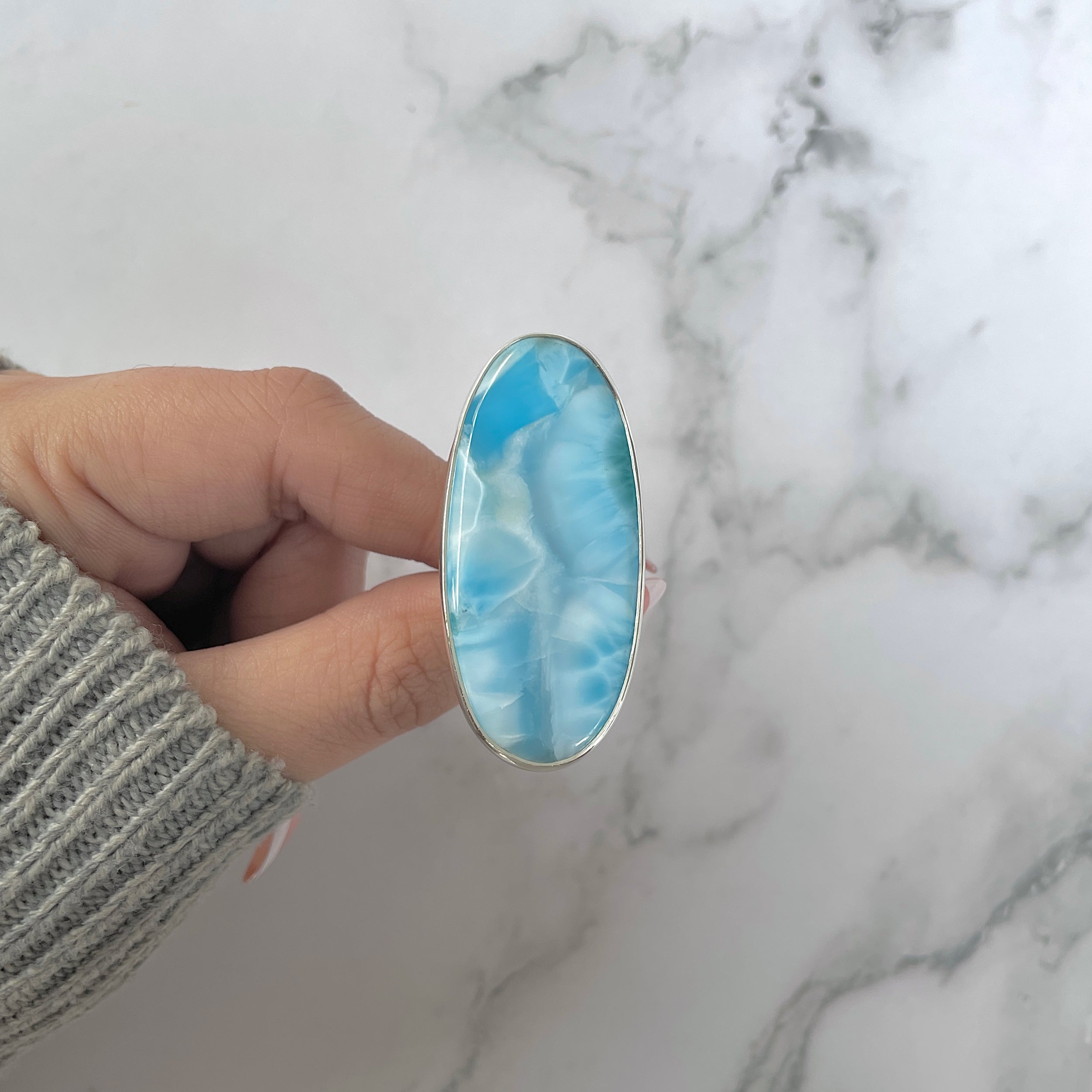 Larimar Adjustable Ring-(LAR-R-1169.)