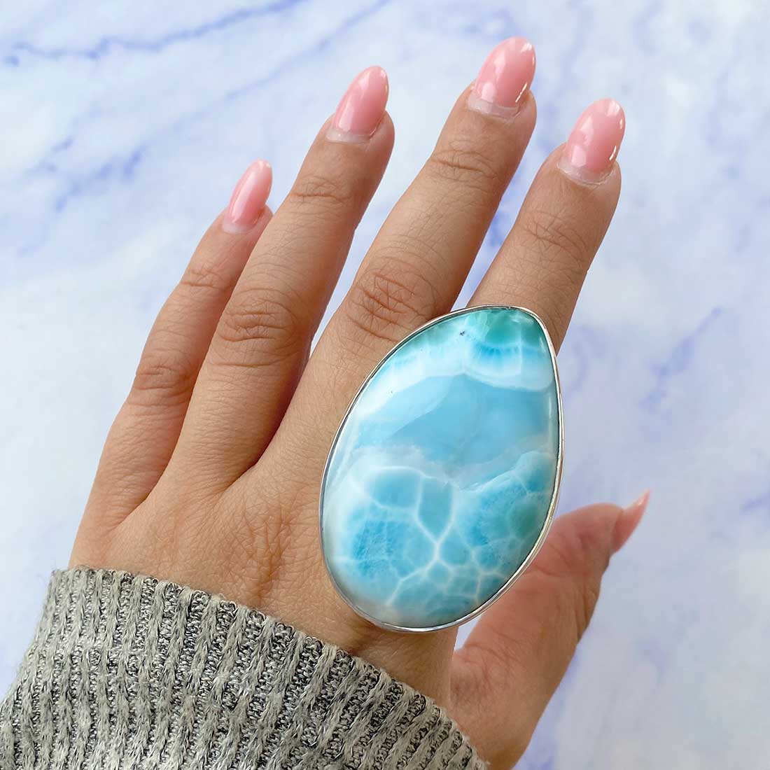 Larimar Adjustable Ring-(LAR-R-117.)