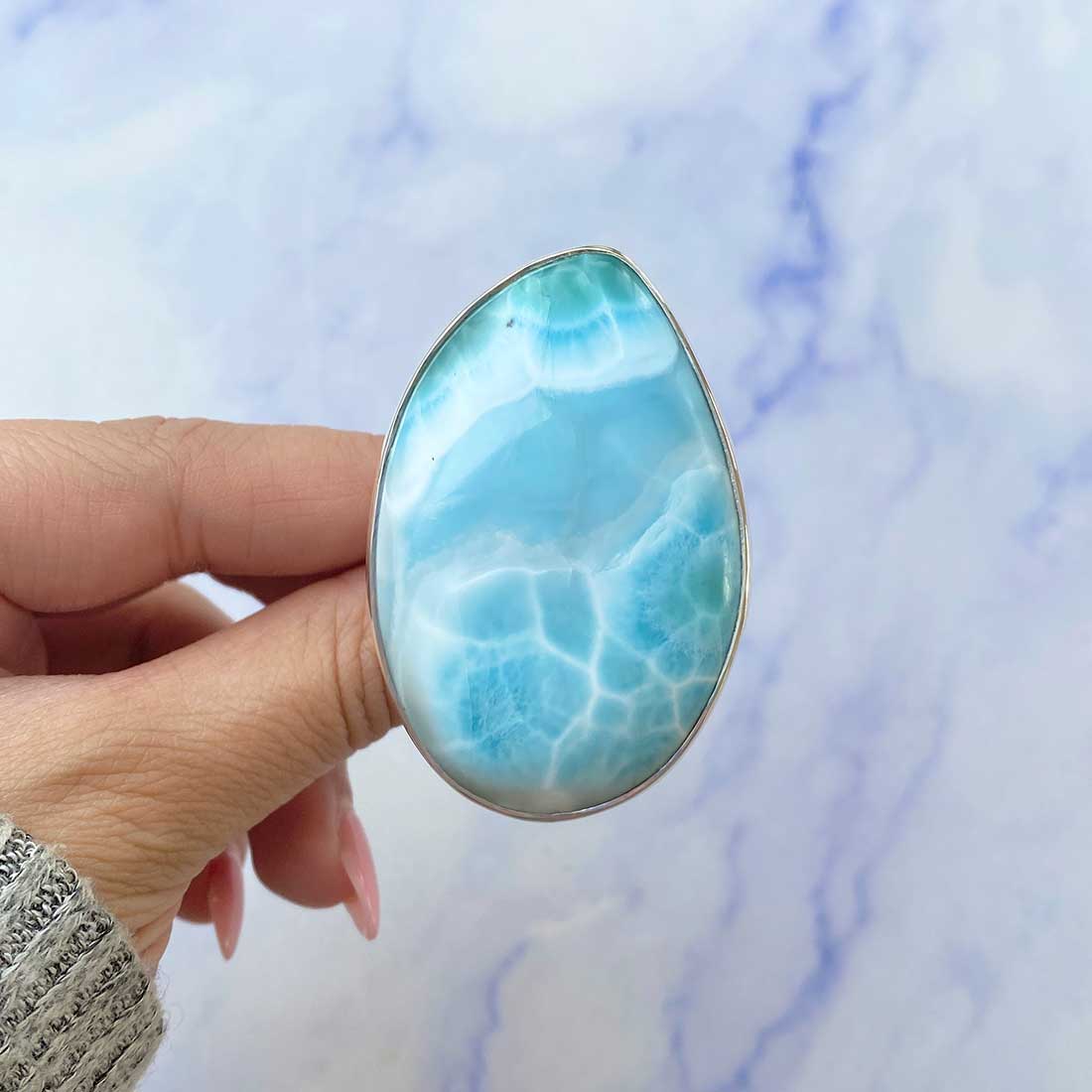 Larimar Adjustable Ring-(LAR-R-117.)