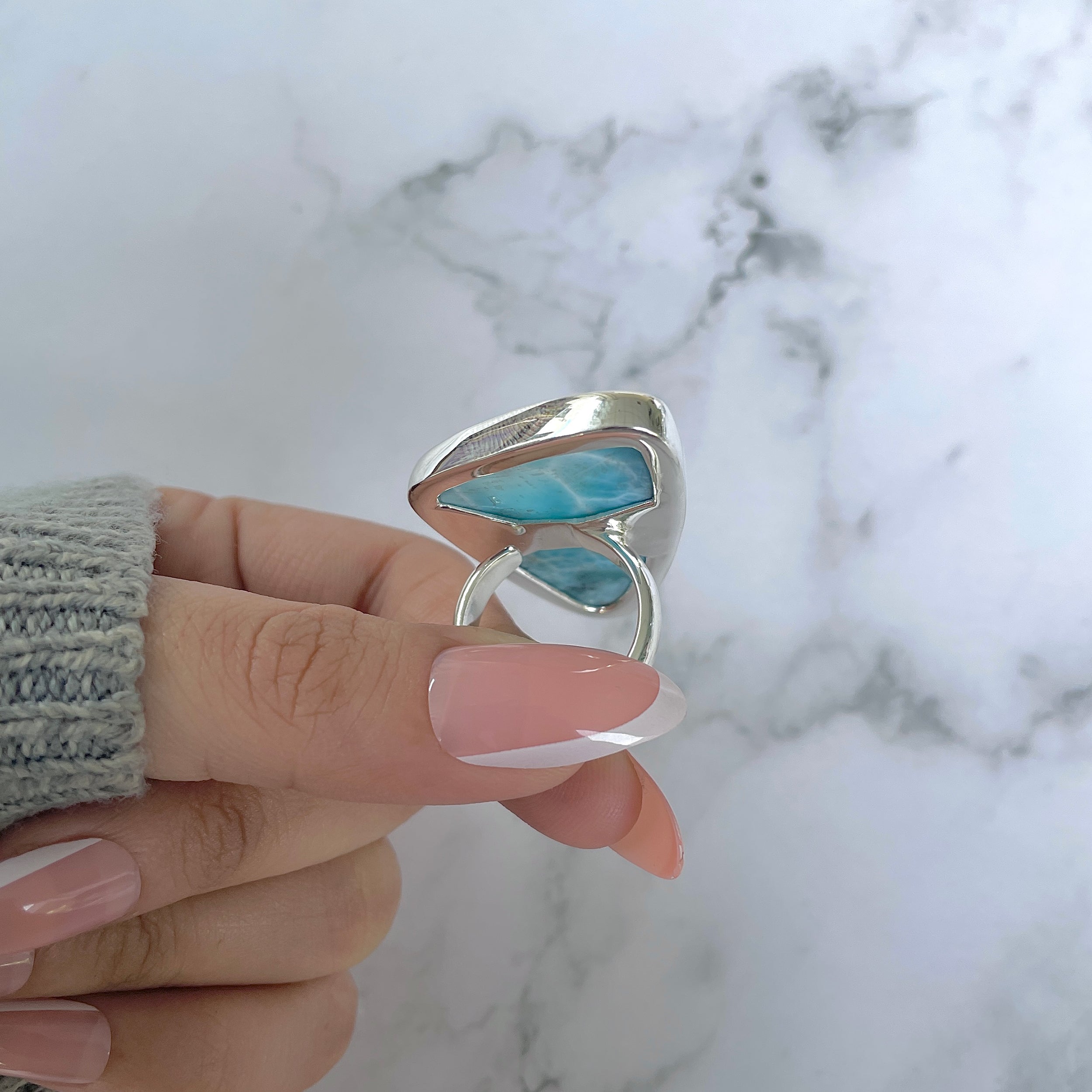 Larimar Adjustable Ring-(LAR-R-1172.)