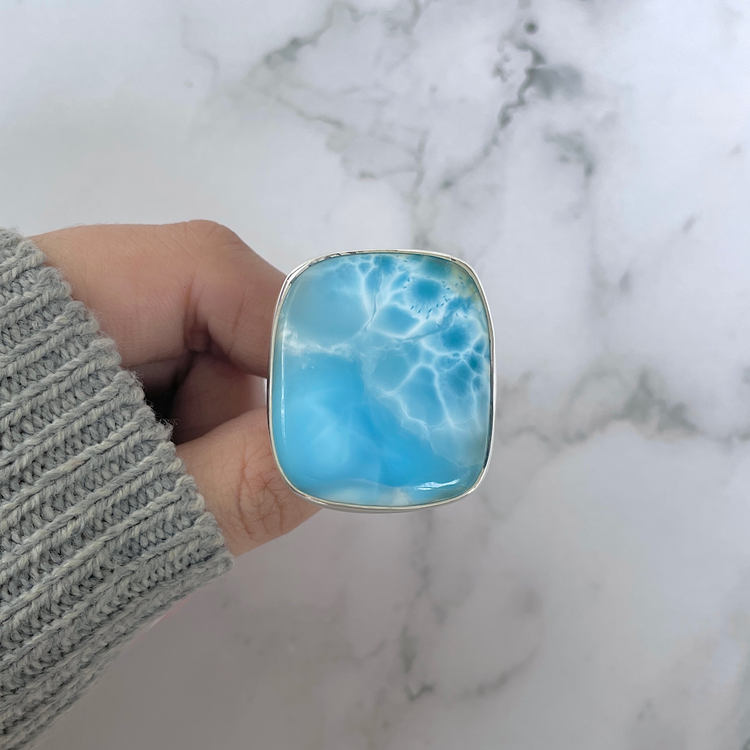 Larimar Adjustable Ring-(LAR-R-1173.)