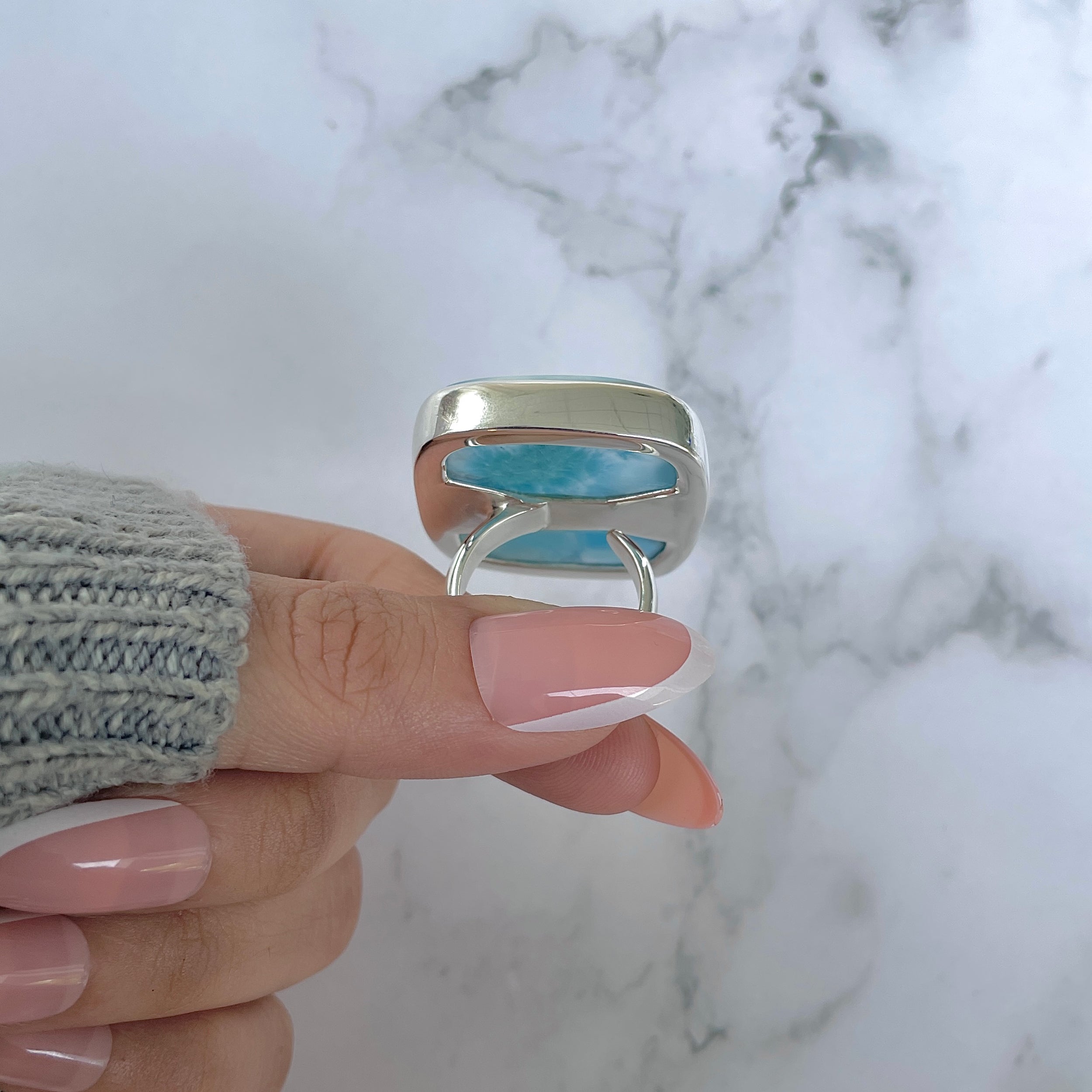 Larimar Adjustable Ring-(LAR-R-1173.)