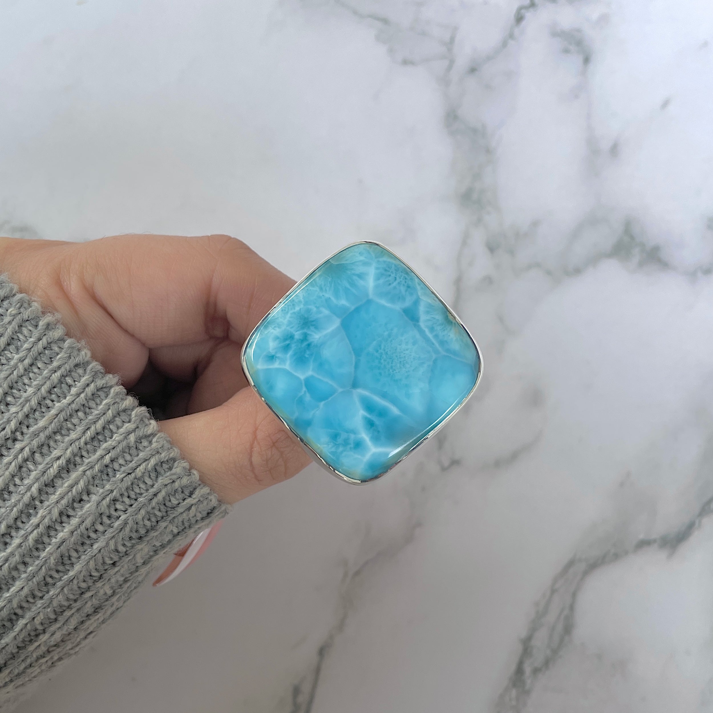 Larimar Adjustable Ring-(LAR-R-1175.)