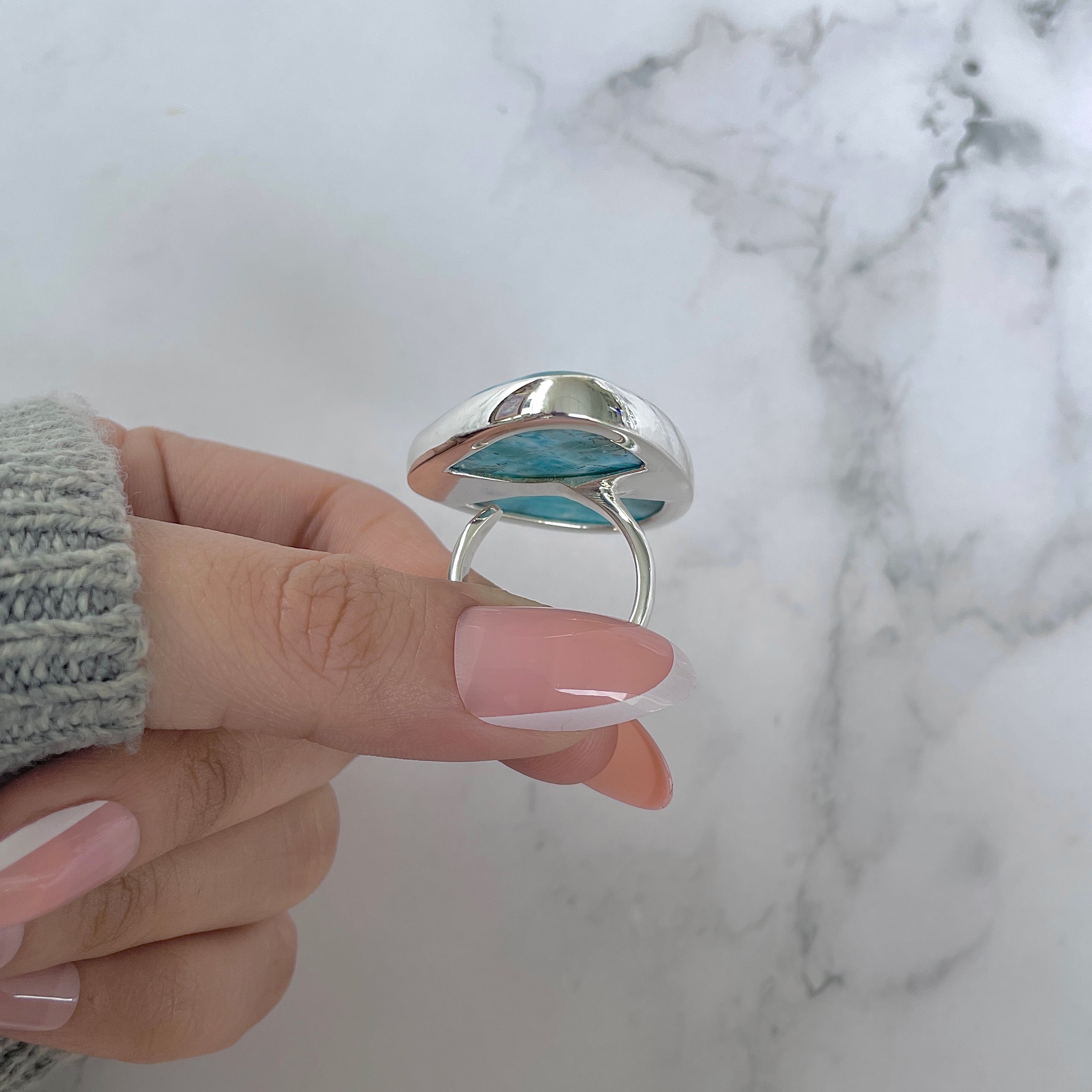 Larimar Adjustable Ring-(LAR-R-1176.)