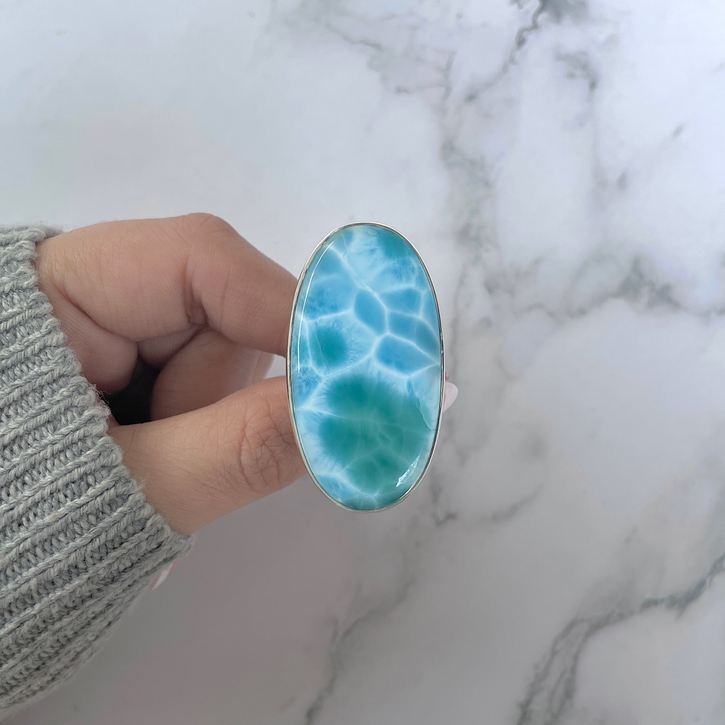 Larimar Adjustable Ring-(LAR-R-1177.)