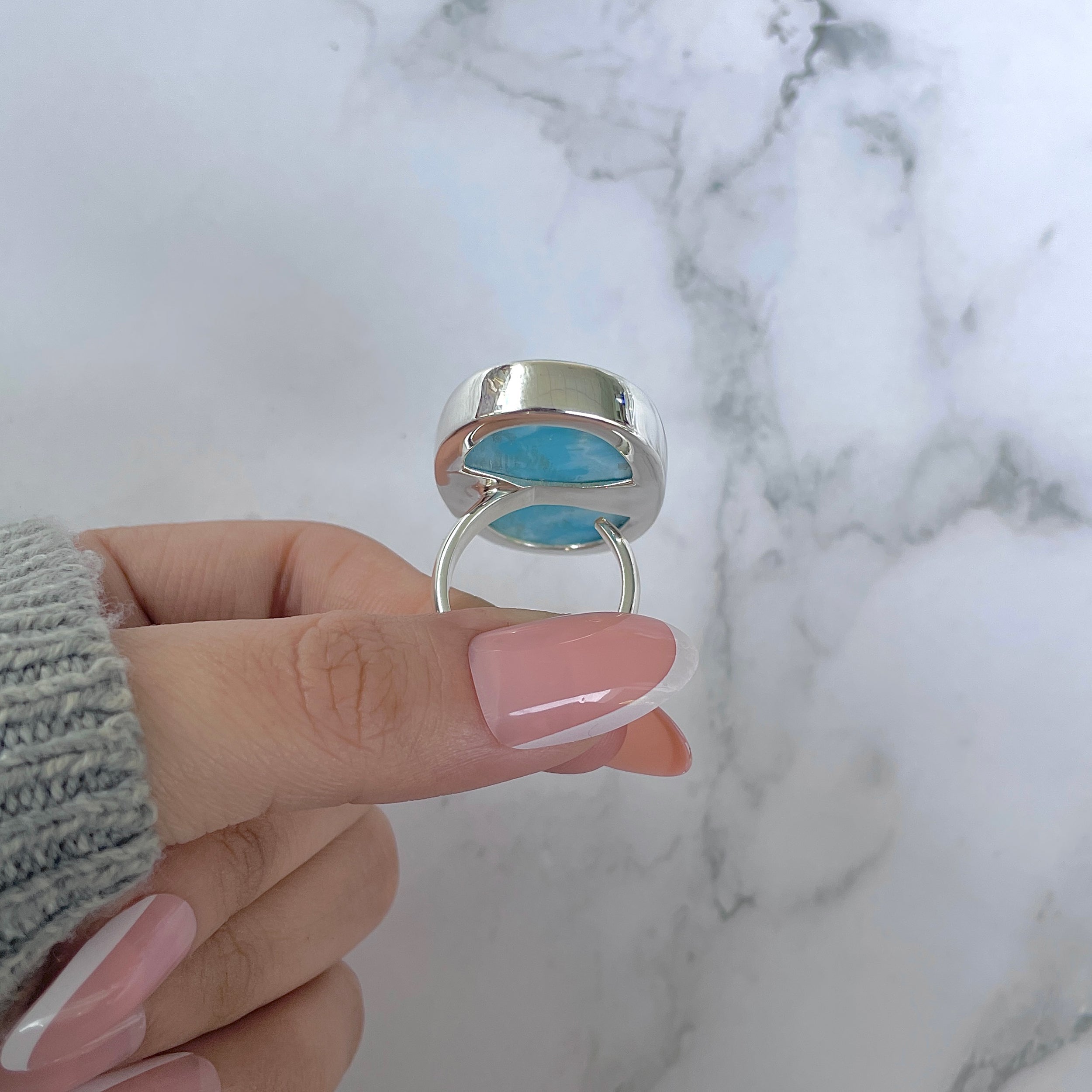 Larimar Adjustable Ring-(LAR-R-1177.)