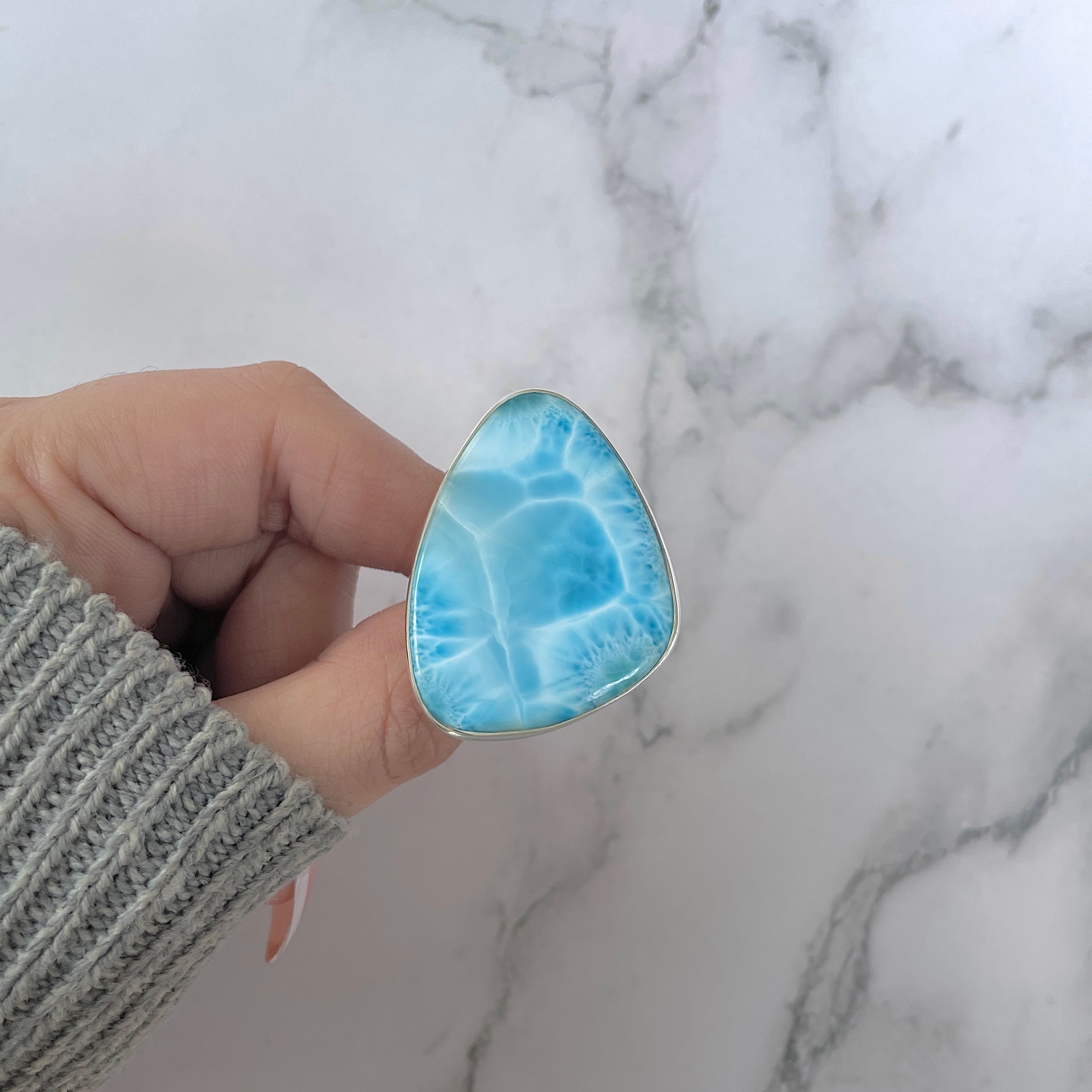 Larimar Adjustable Ring-(LAR-R-1178.)