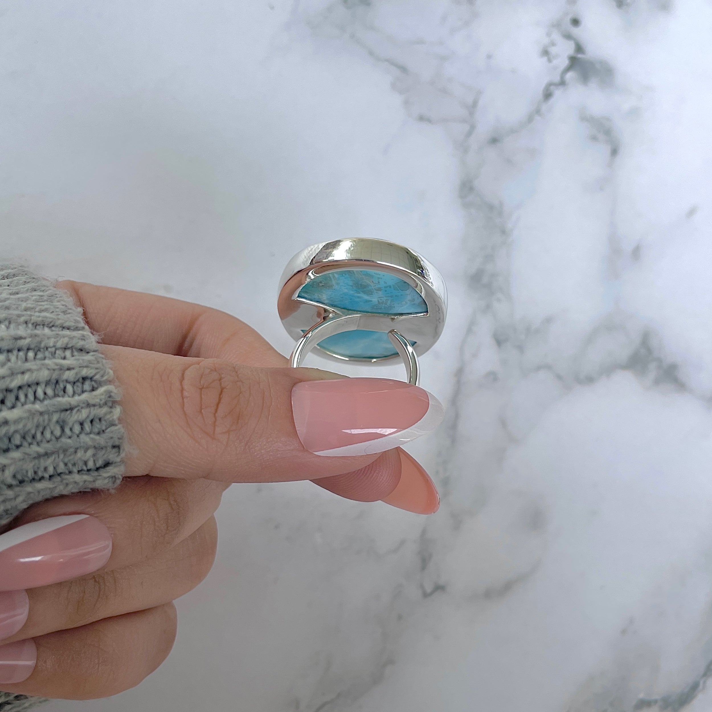 Larimar Adjustable Ring-(LAR-R-1179.)
