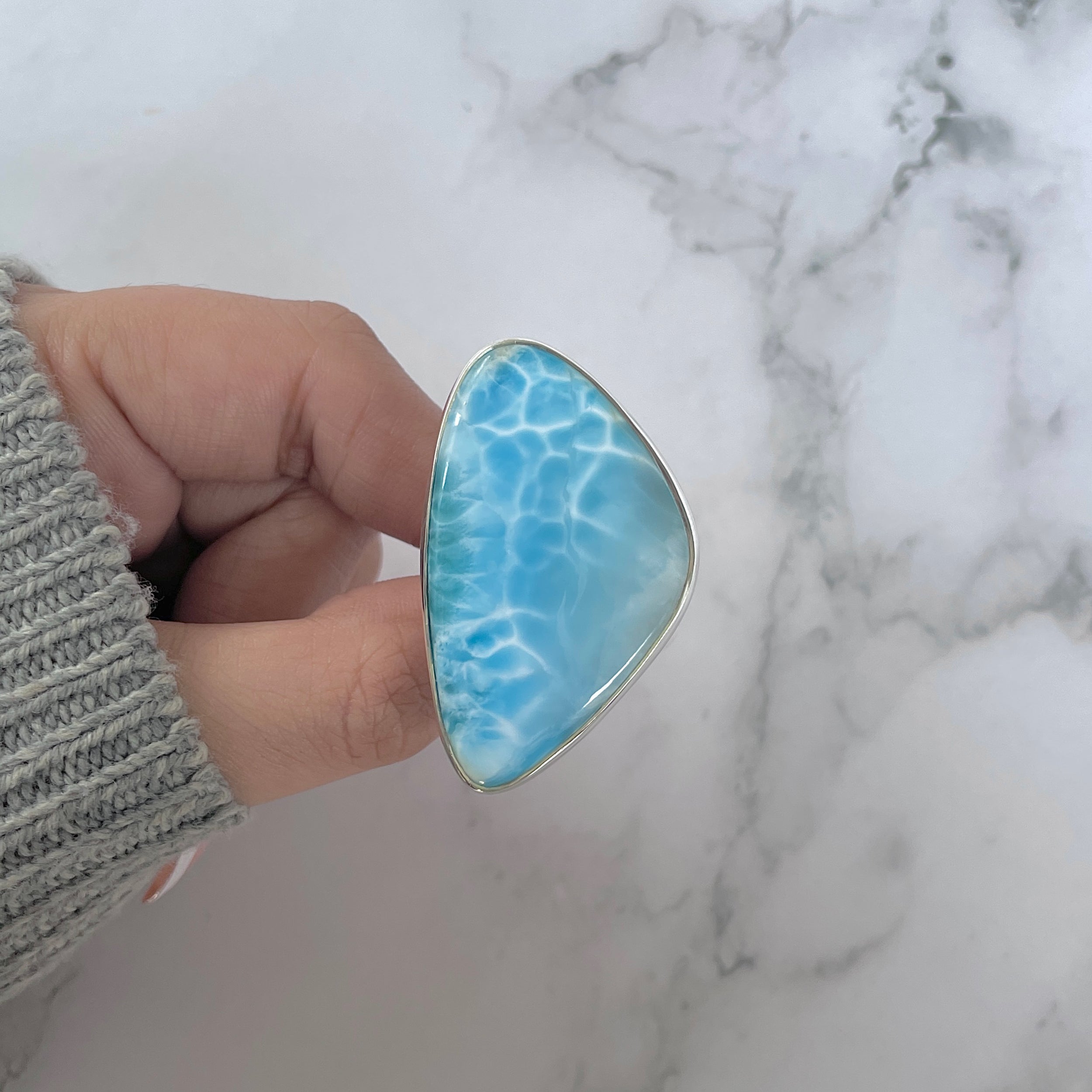 Larimar Adjustable Ring-(LAR-R-1182.)