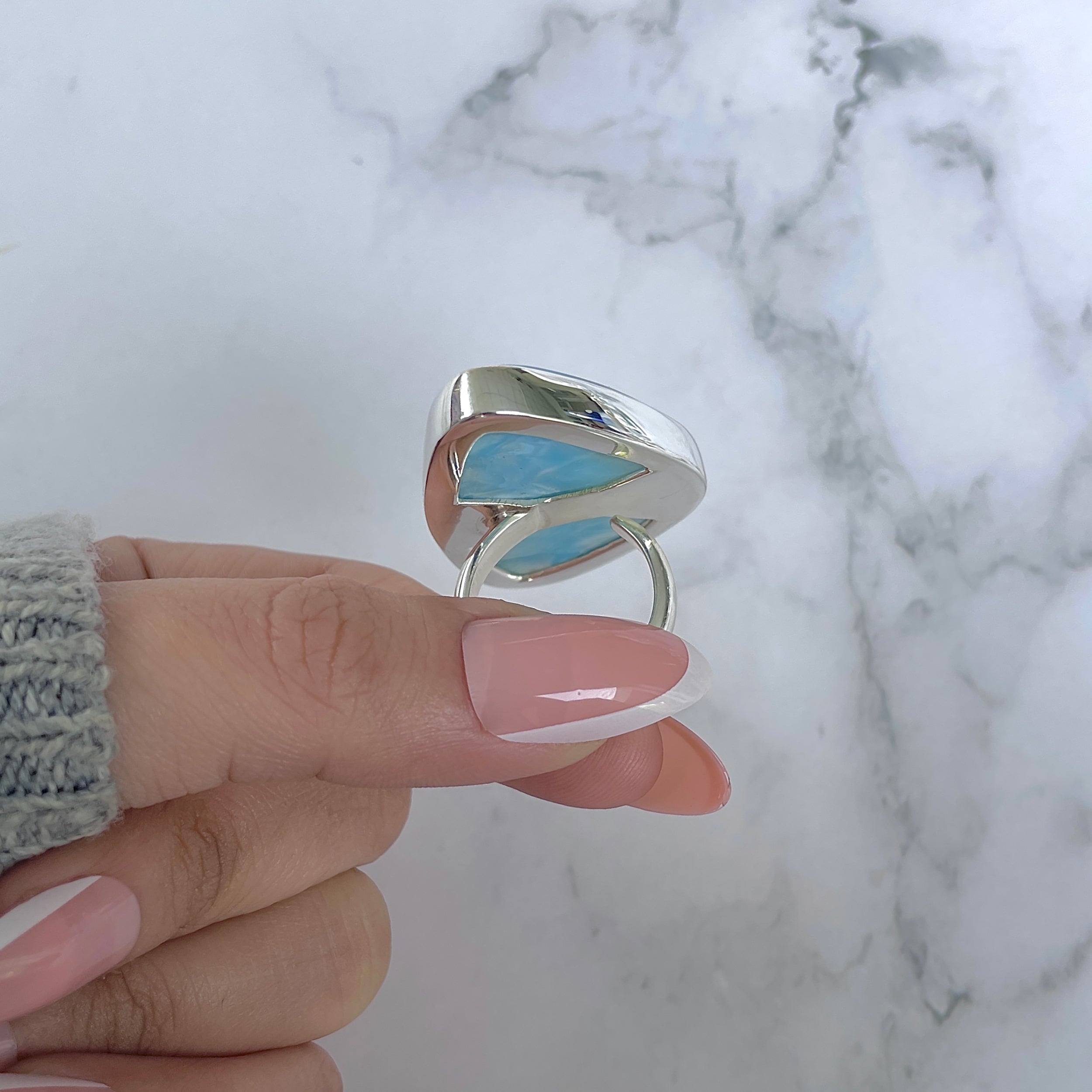 Larimar Adjustable Ring-(LAR-R-1182.)