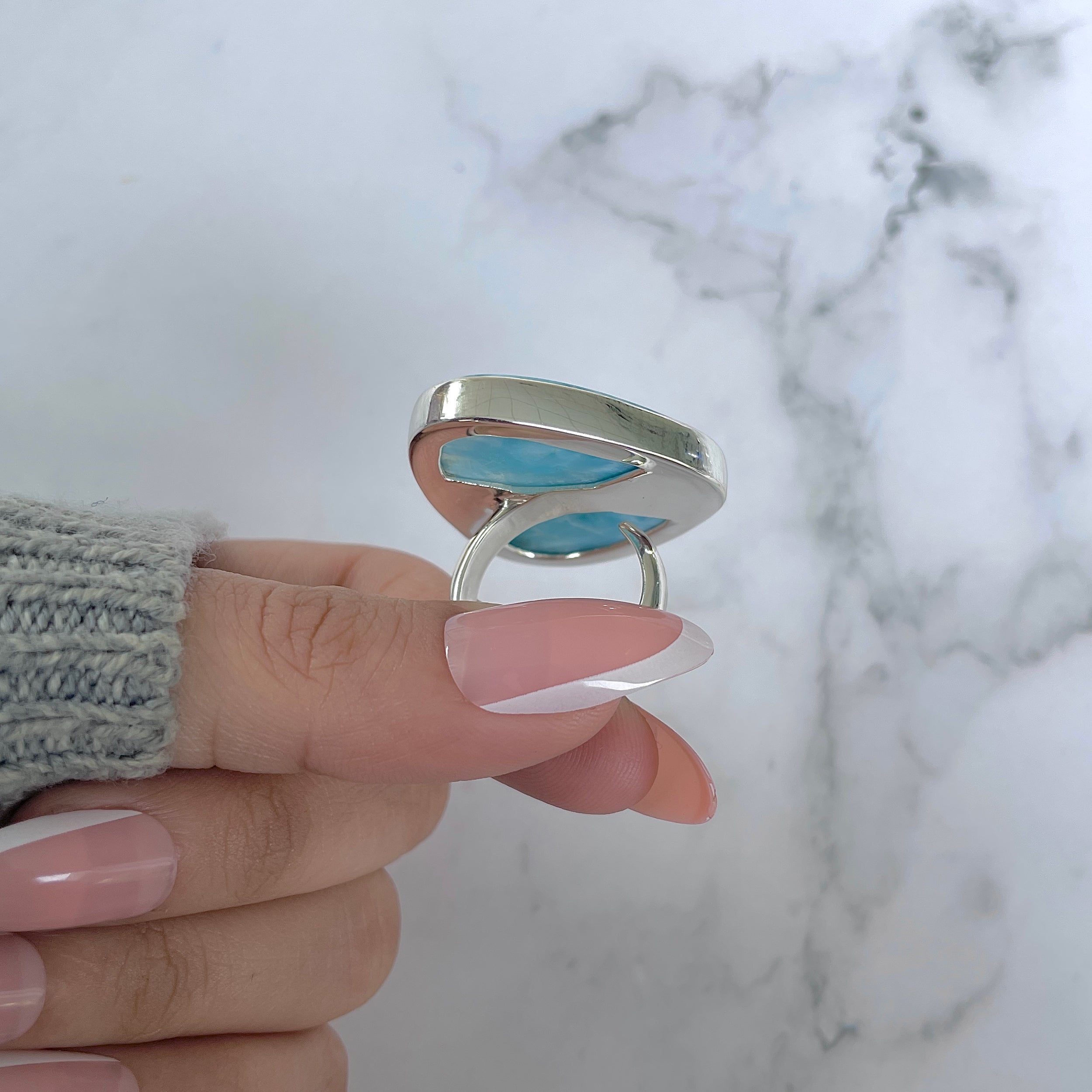 Larimar Adjustable Ring-(LAR-R-1183.)