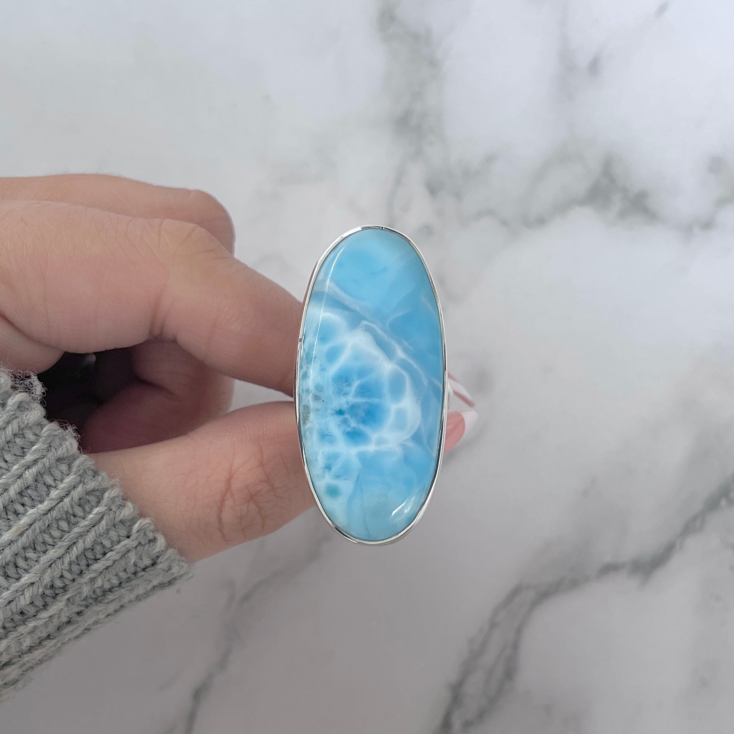 Larimar Adjustable Ring-(LAR-R-1184.)