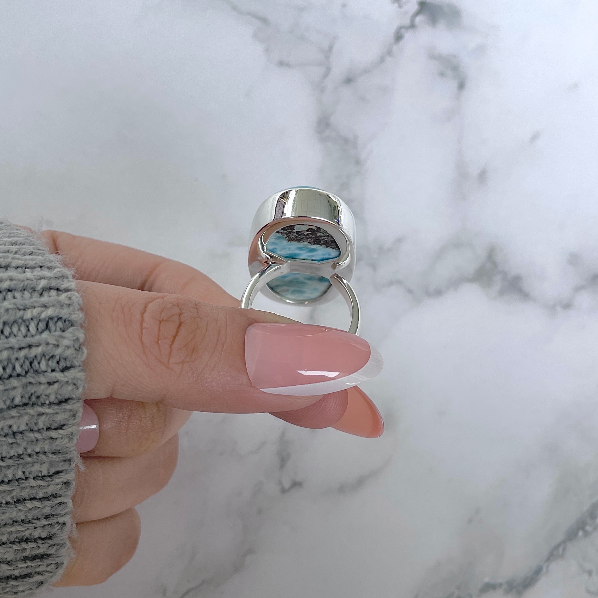 Larimar Adjustable Ring-(LAR-R-1184.)