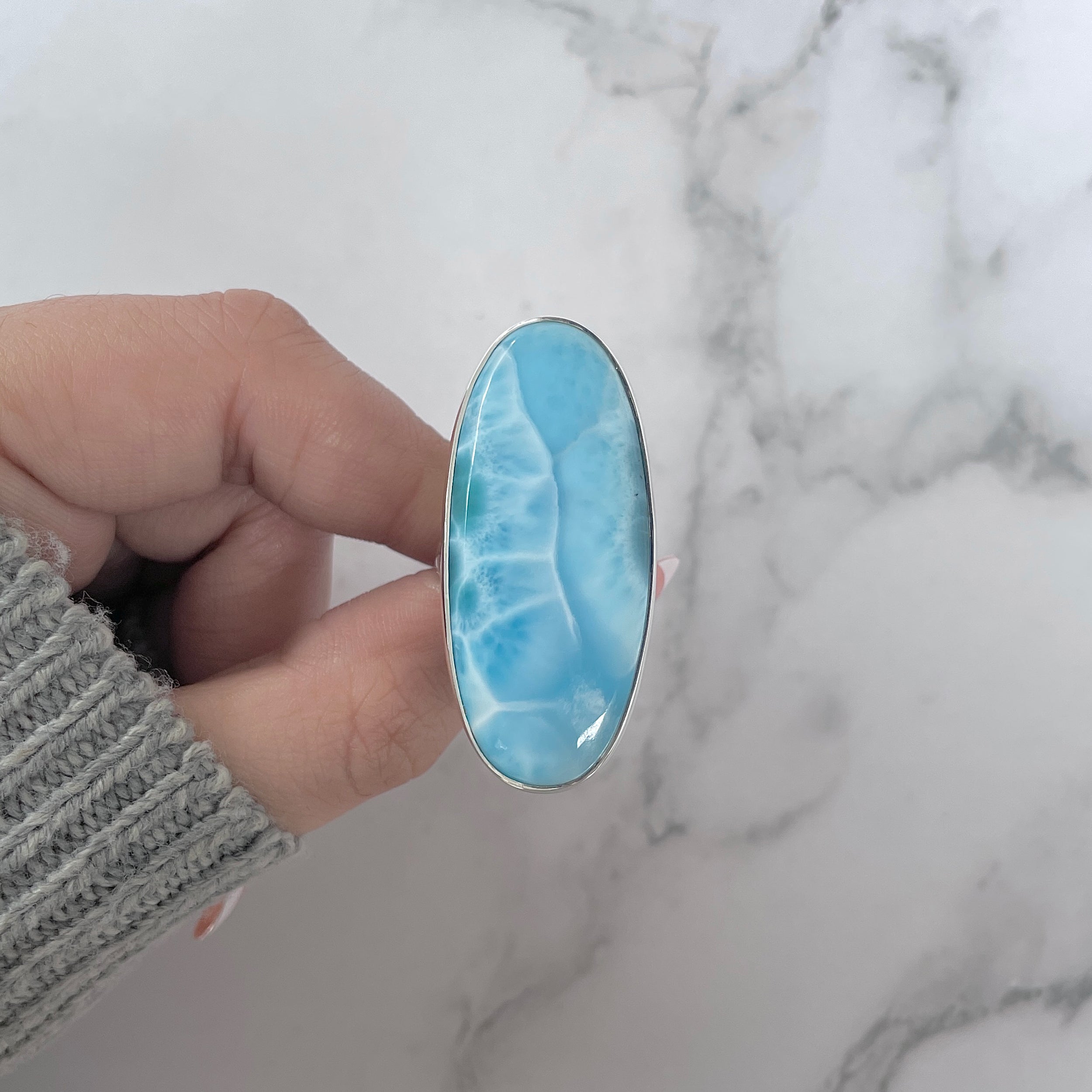 Larimar Adjustable Ring-(LAR-R-1185.)