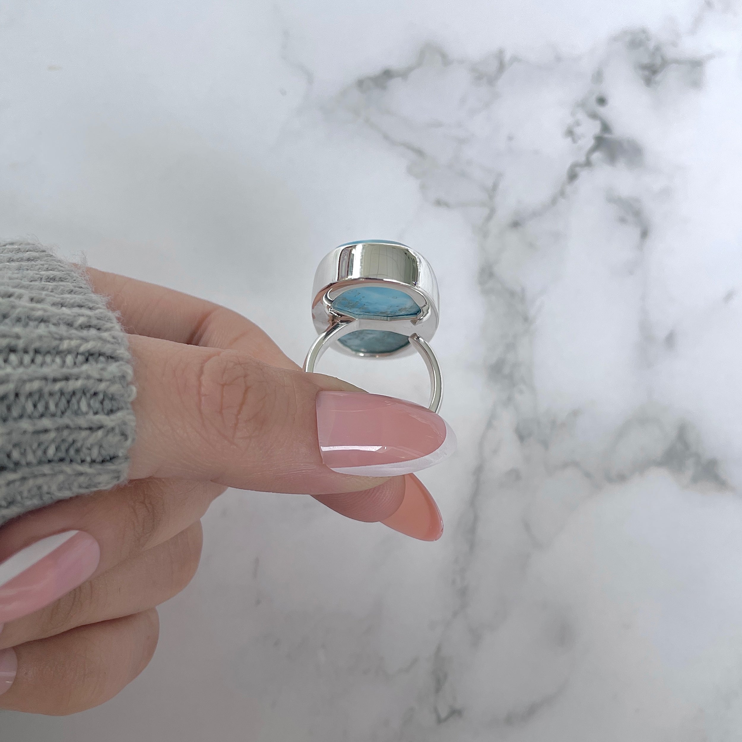 Larimar Adjustable Ring-(LAR-R-1185.)