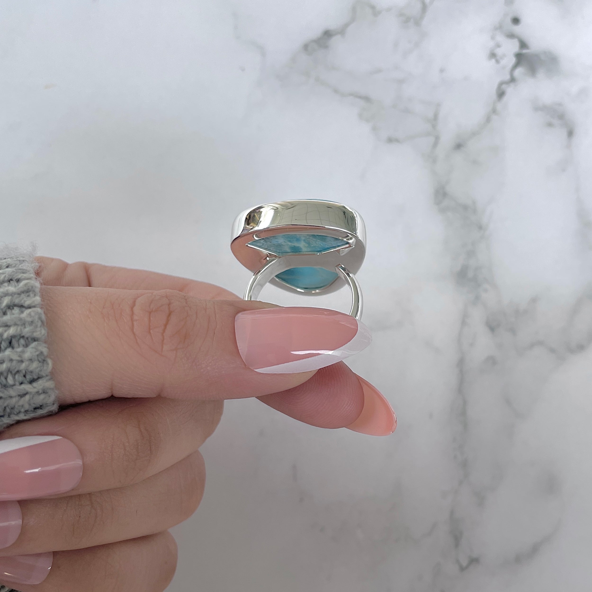 Larimar Adjustable Ring-(LAR-R-1186.)