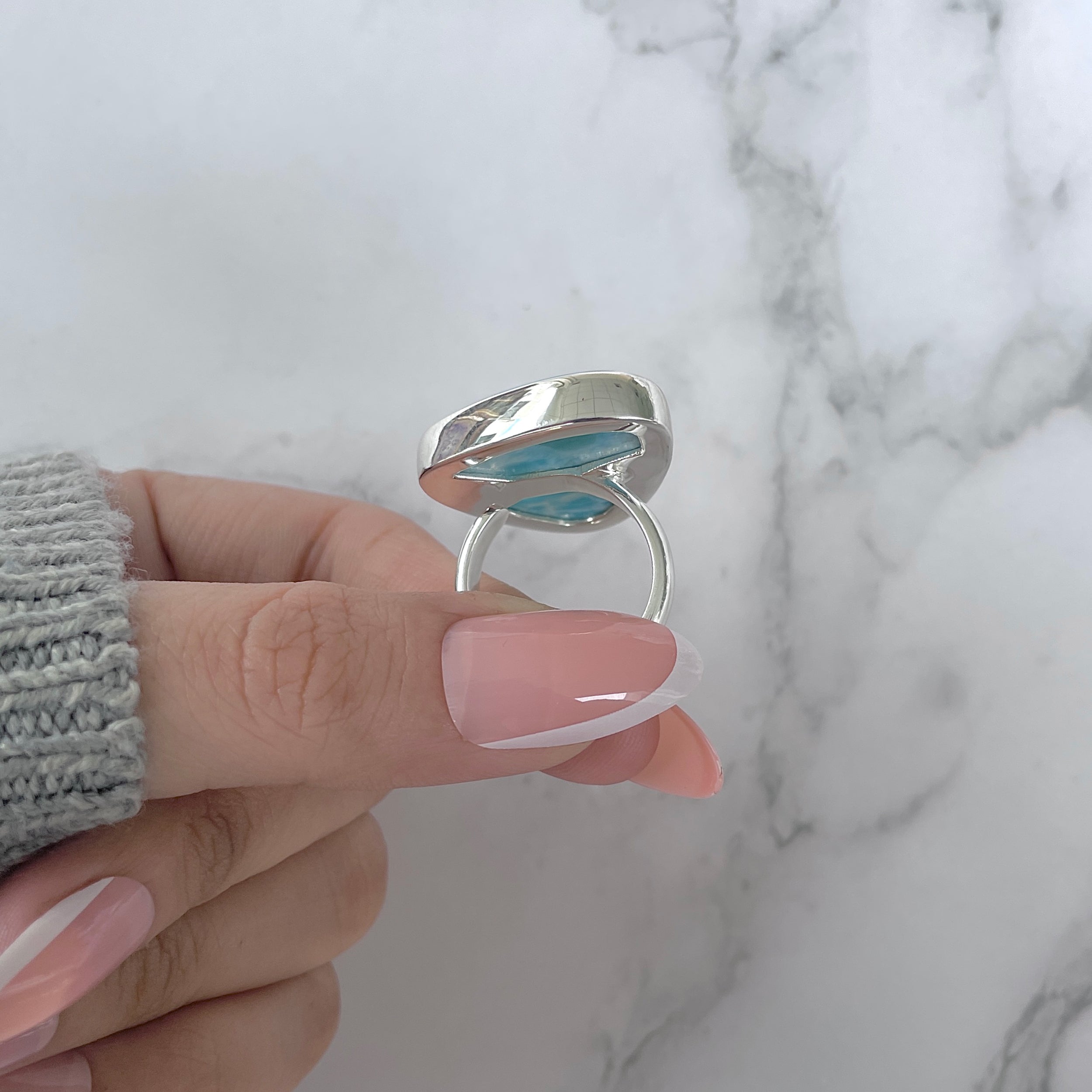 Larimar Adjustable Ring-(LAR-R-1187.)