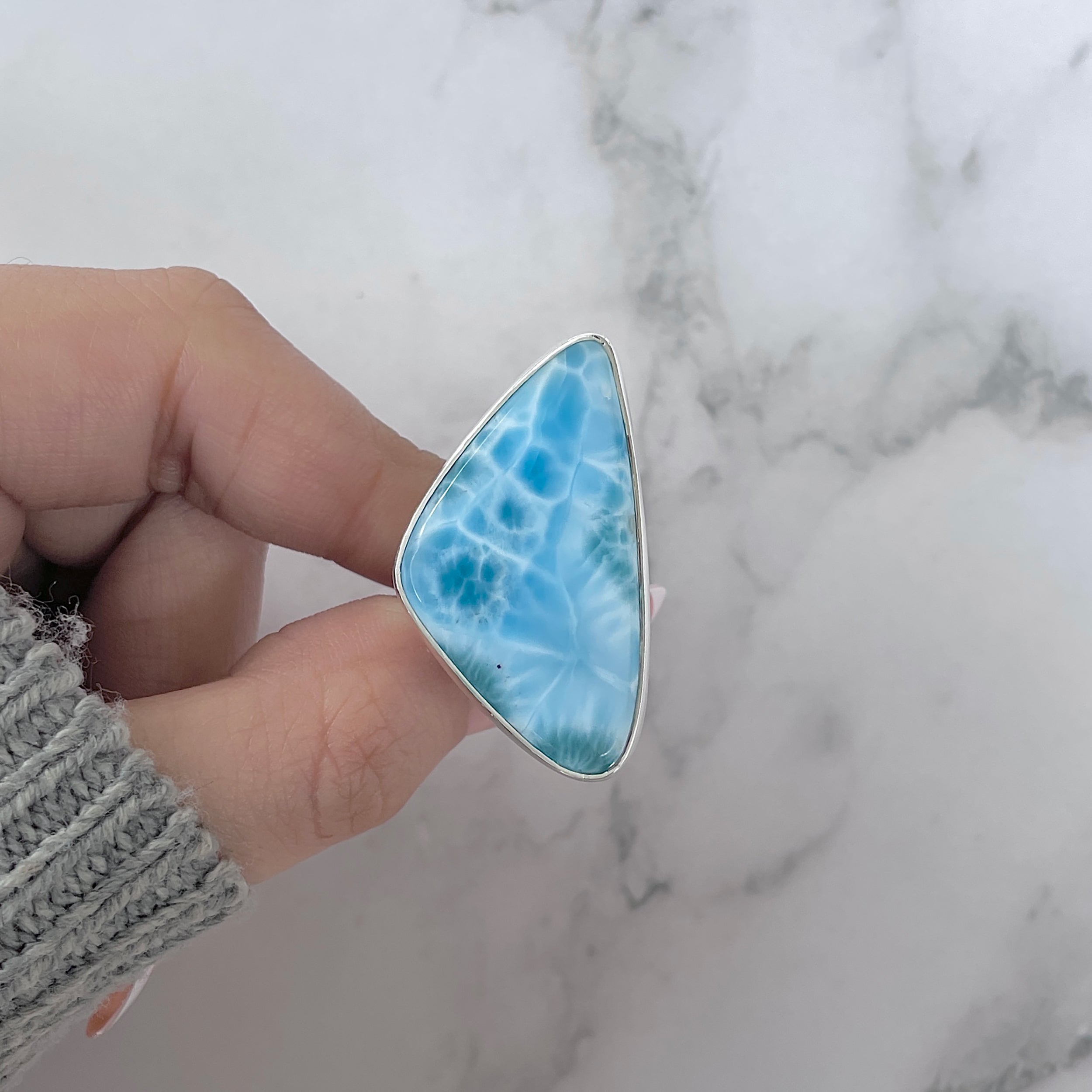 Larimar Adjustable Ring-(LAR-R-1189.)