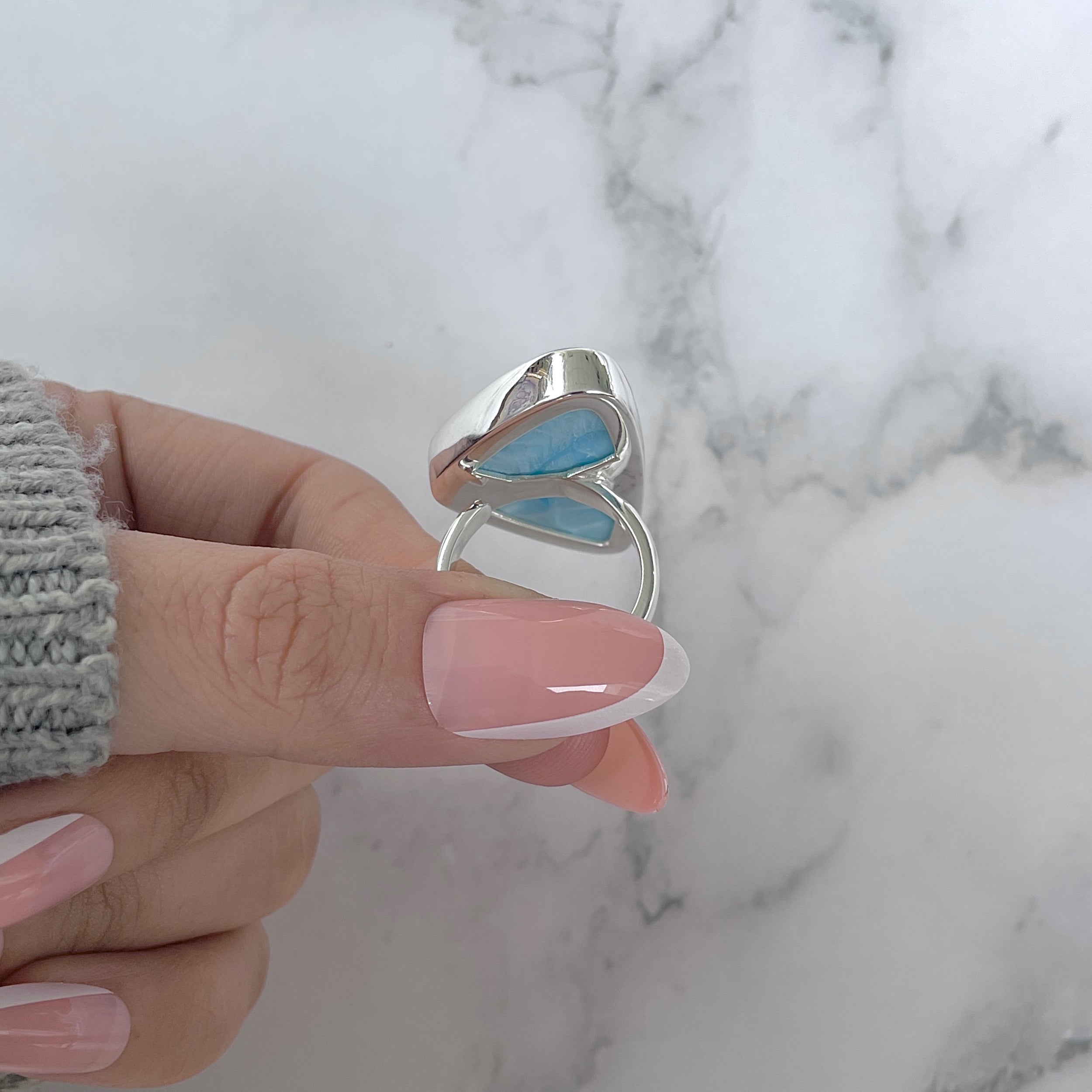 Larimar Adjustable Ring-(LAR-R-1189.)