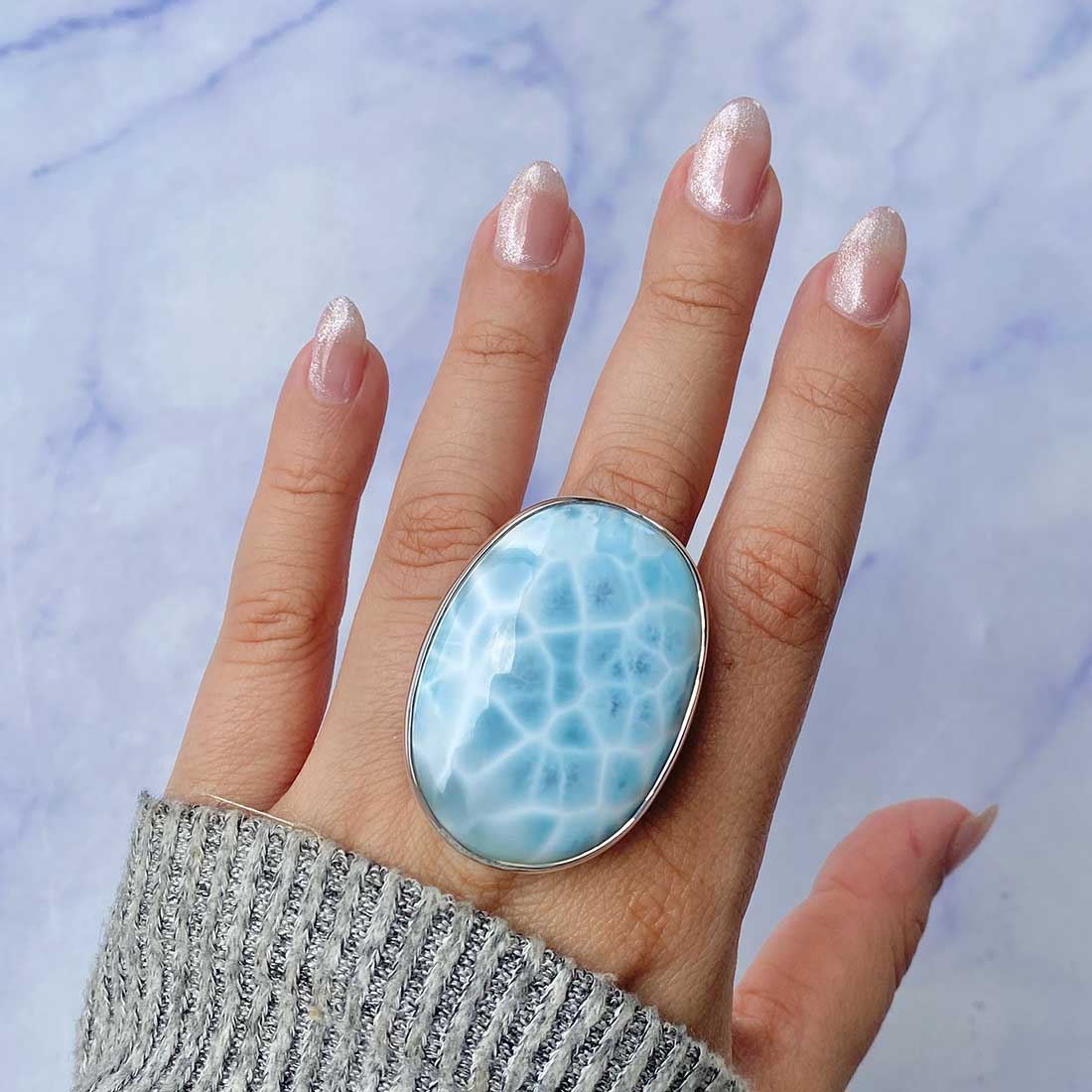 Larimar Adjustable Ring-(LAR-R-119.)