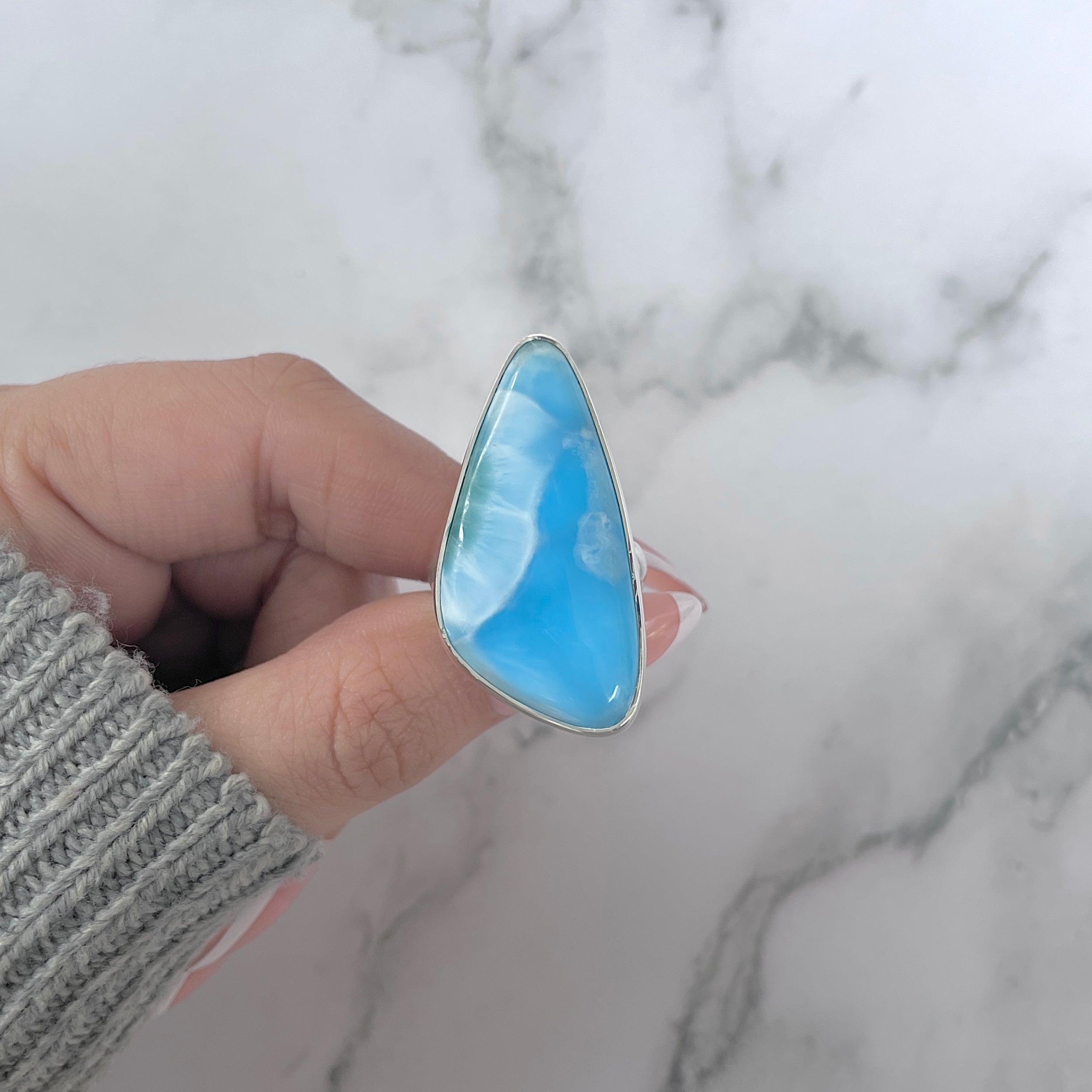 Larimar Adjustable Ring-(LAR-R-1190.)