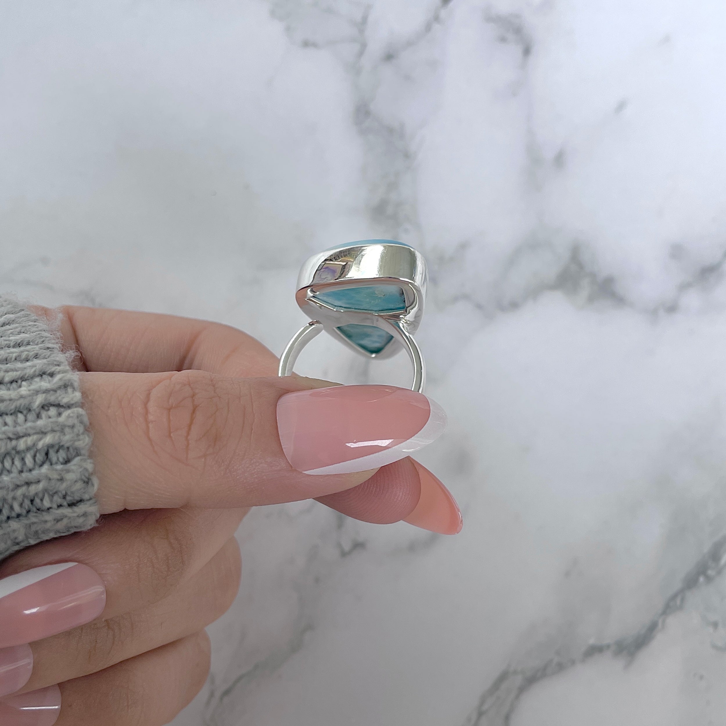 Larimar Adjustable Ring-(LAR-R-1190.)